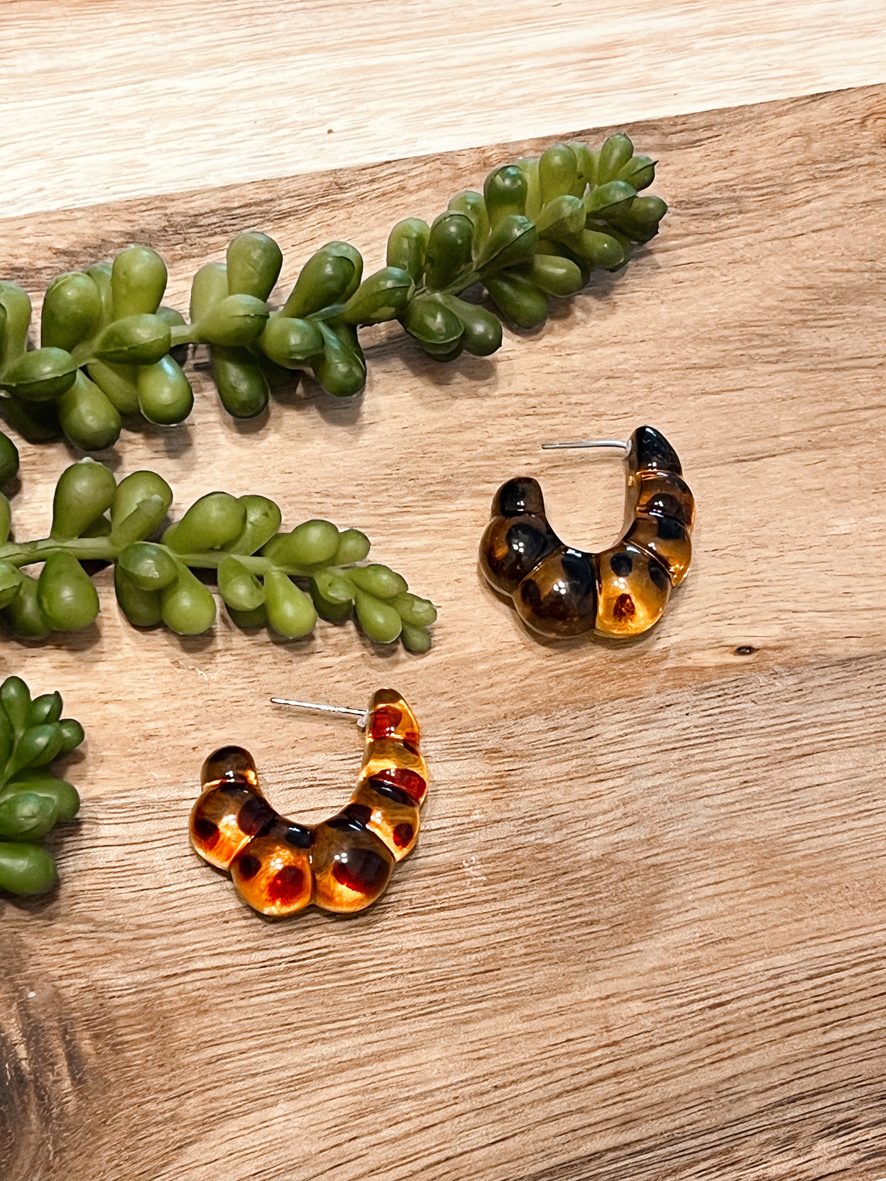 Bubbly Tortoise Resin Earrings