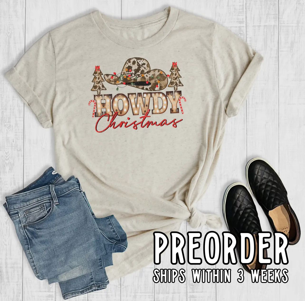 *Preorder* Howdy Hat Christmas Graphic Tee