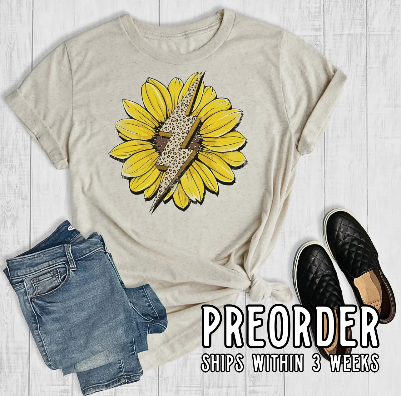 *Preorder* Sunflower Lightning Bolt Graphic Tee