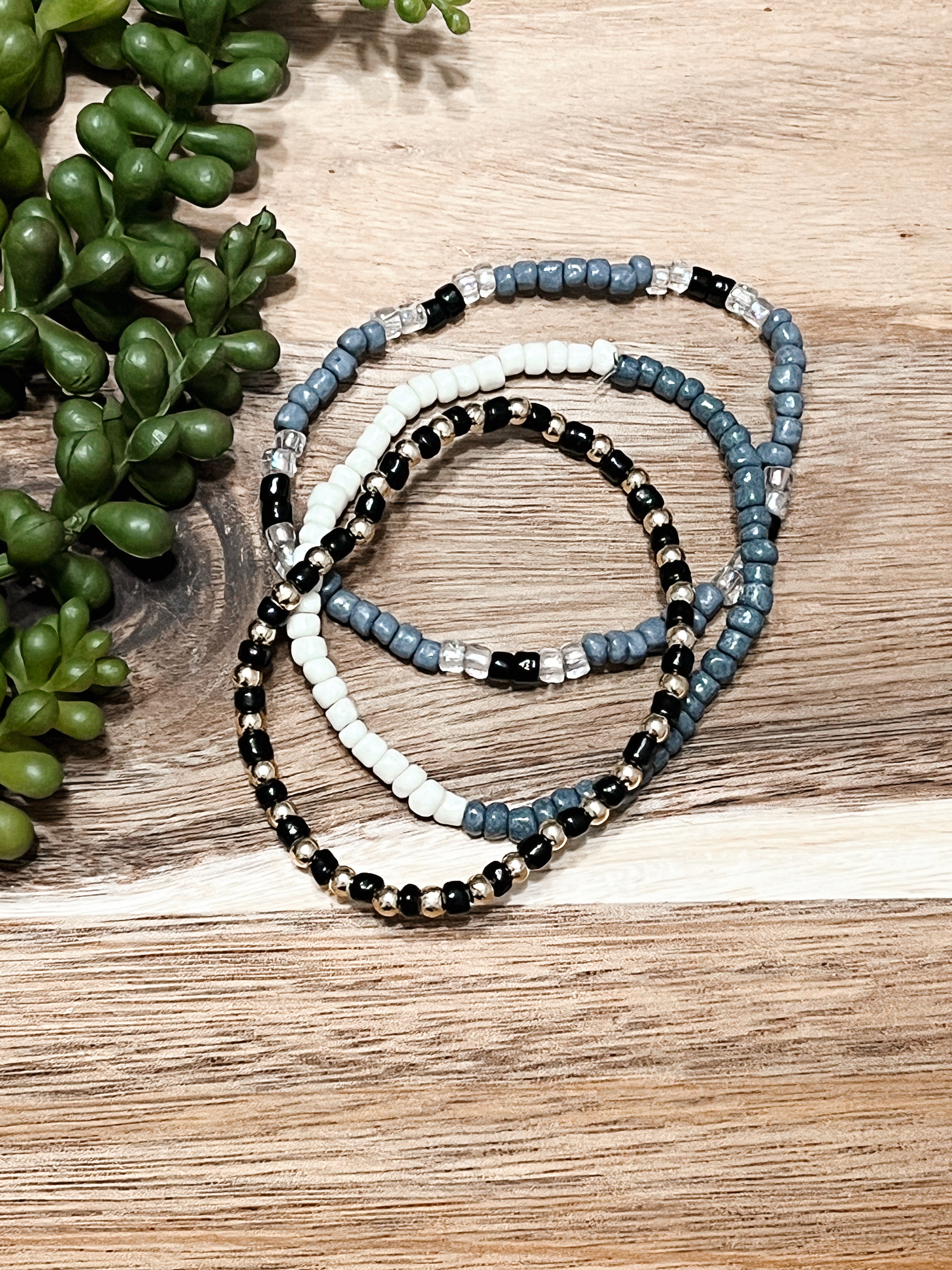 Navy Trio Set Bracelet