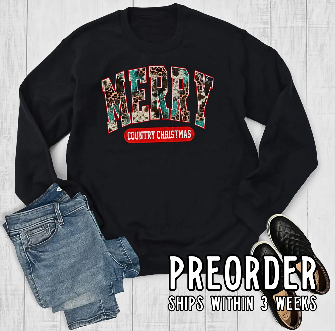 *Preorder* Merry Country Christmas Graphic Sweatshirt