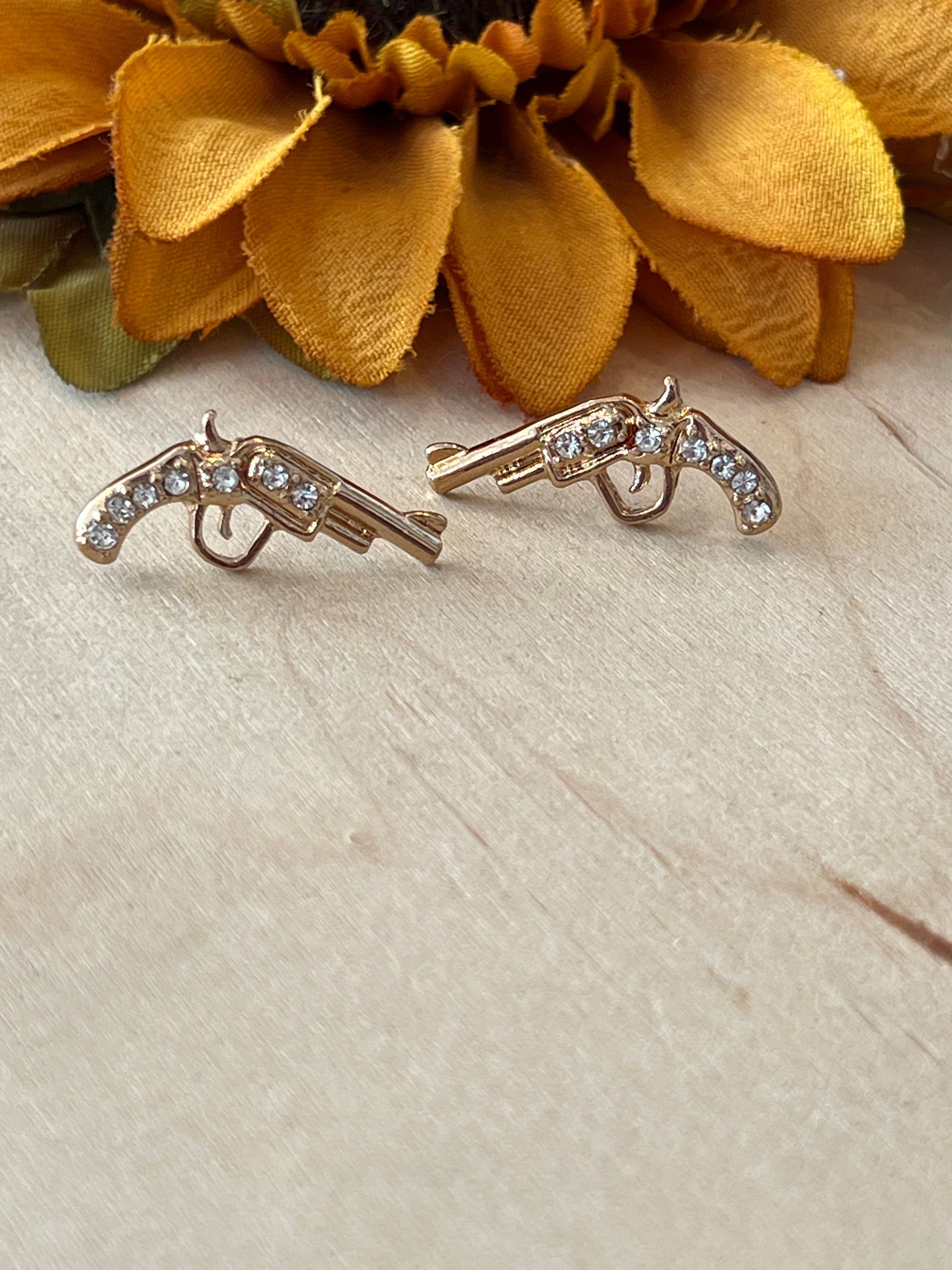 Golden Pistol Earrings