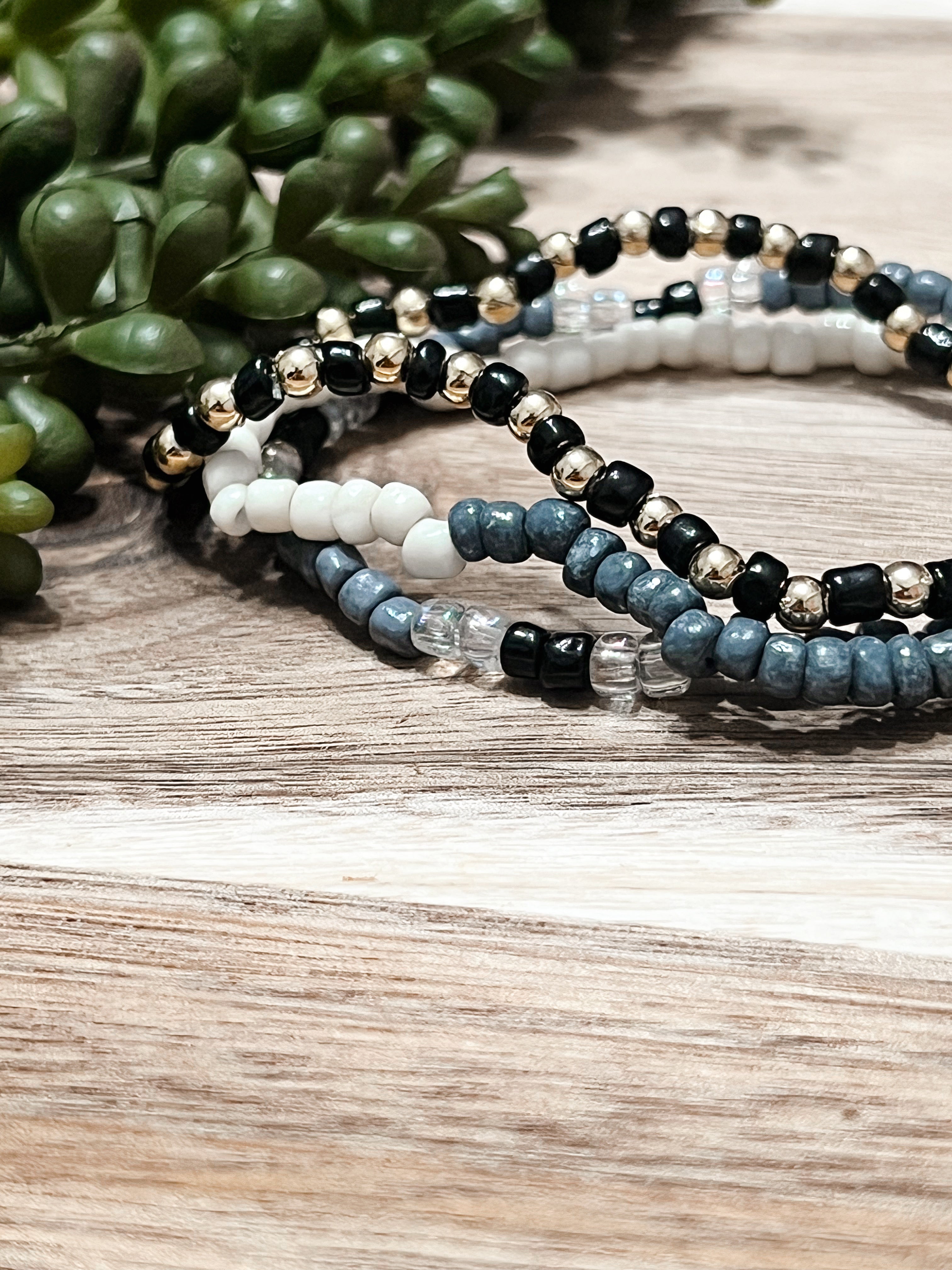 Navy Trio Set Bracelet