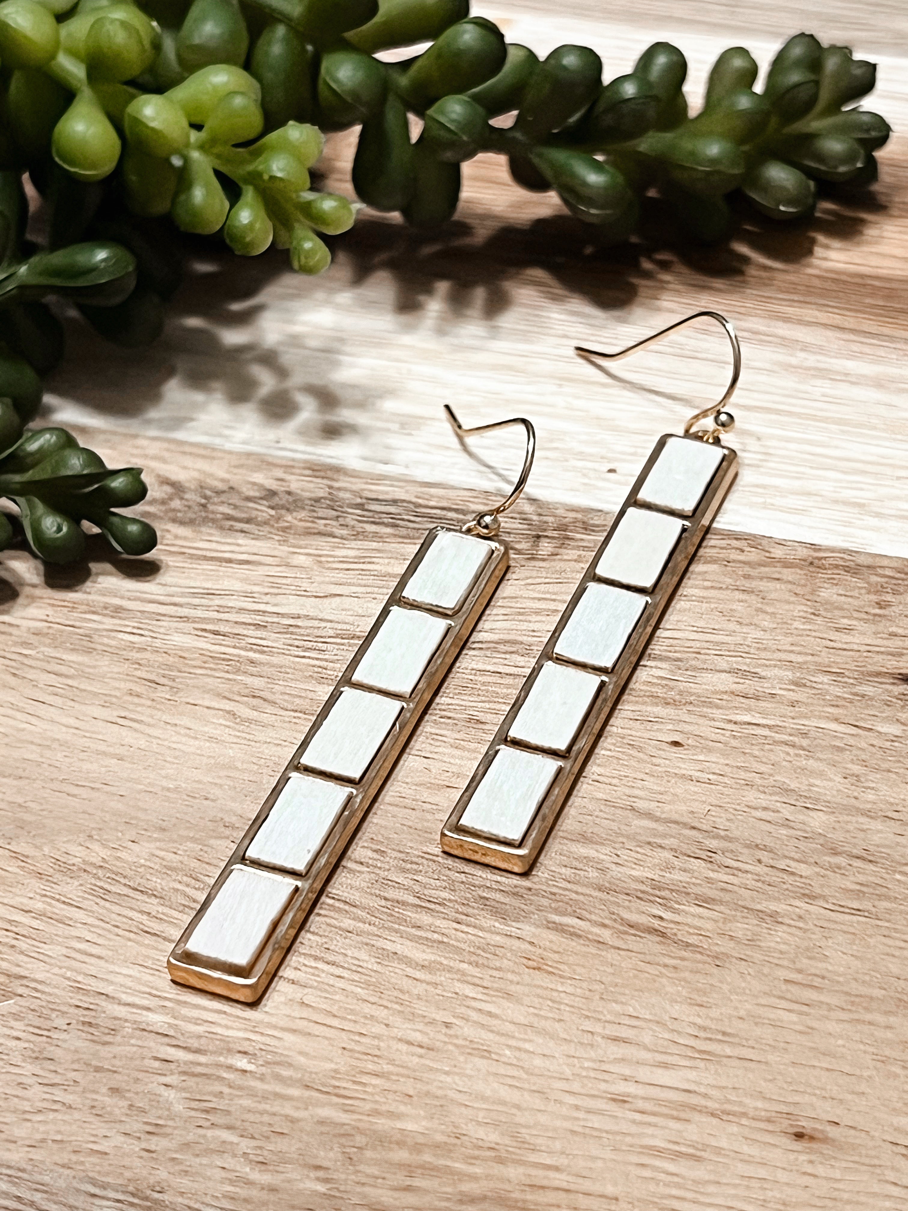 Wood Tile Earrings