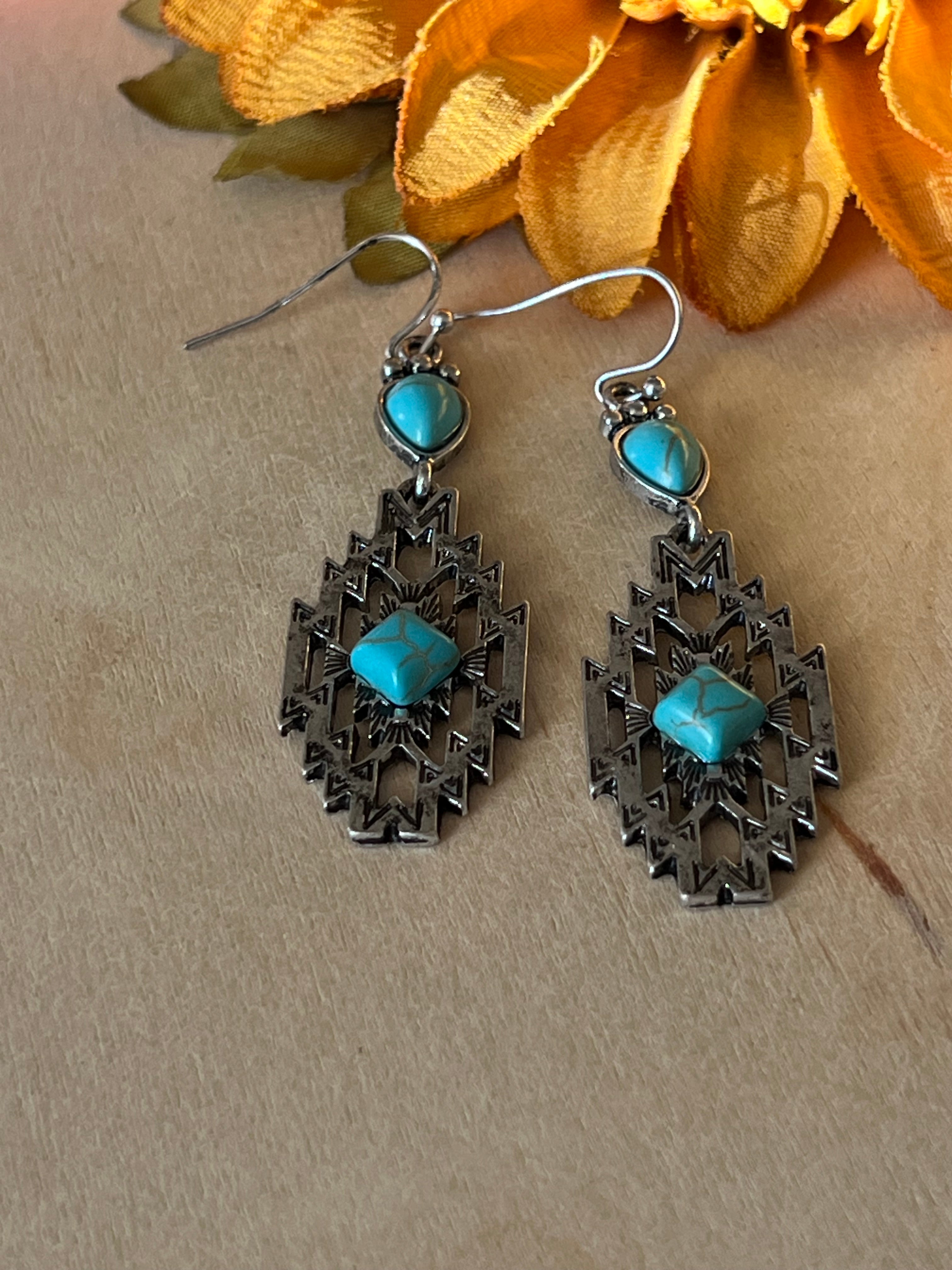 Aztec Silver Earrings