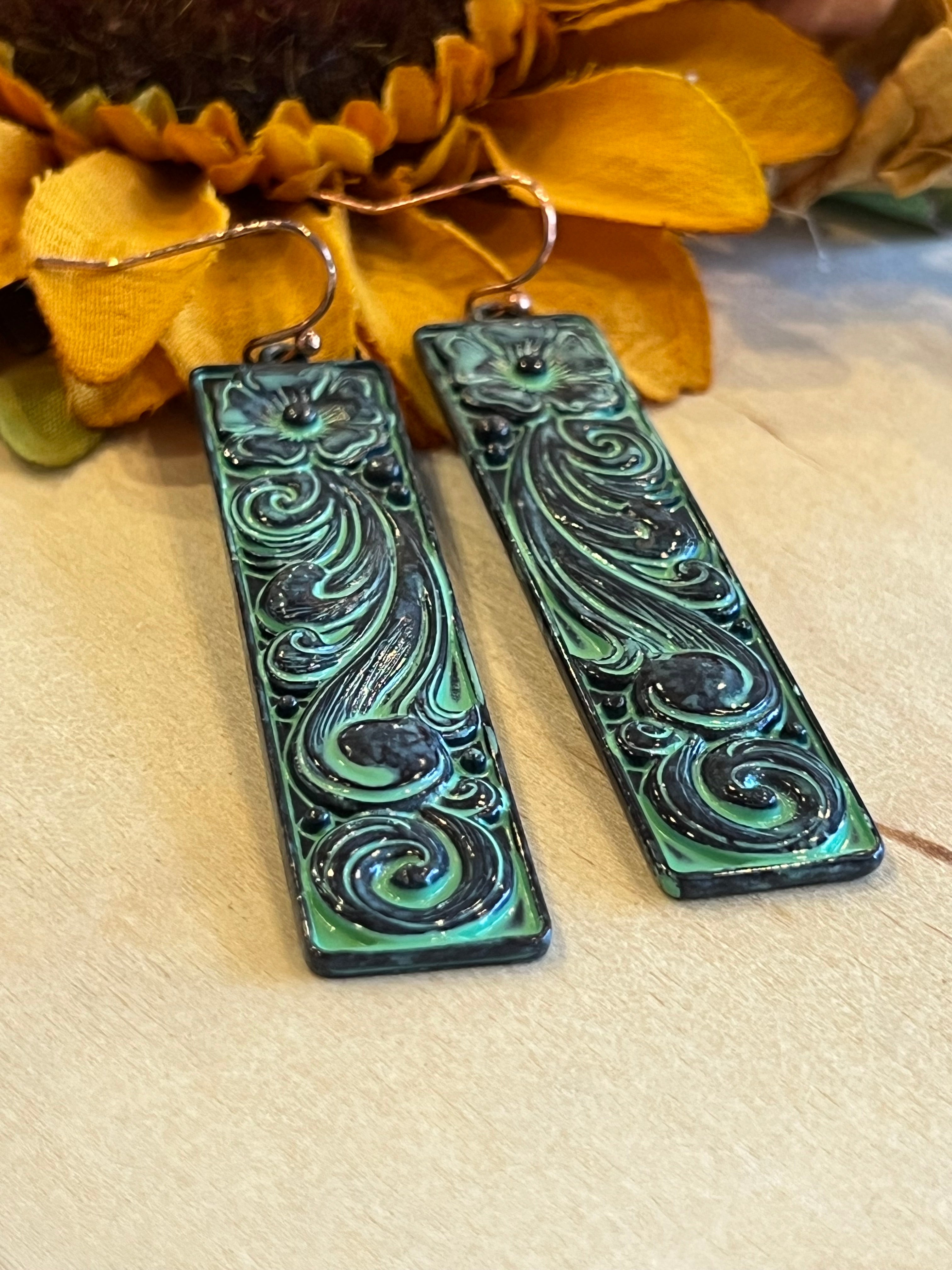 Oxidized Dangle Earrings