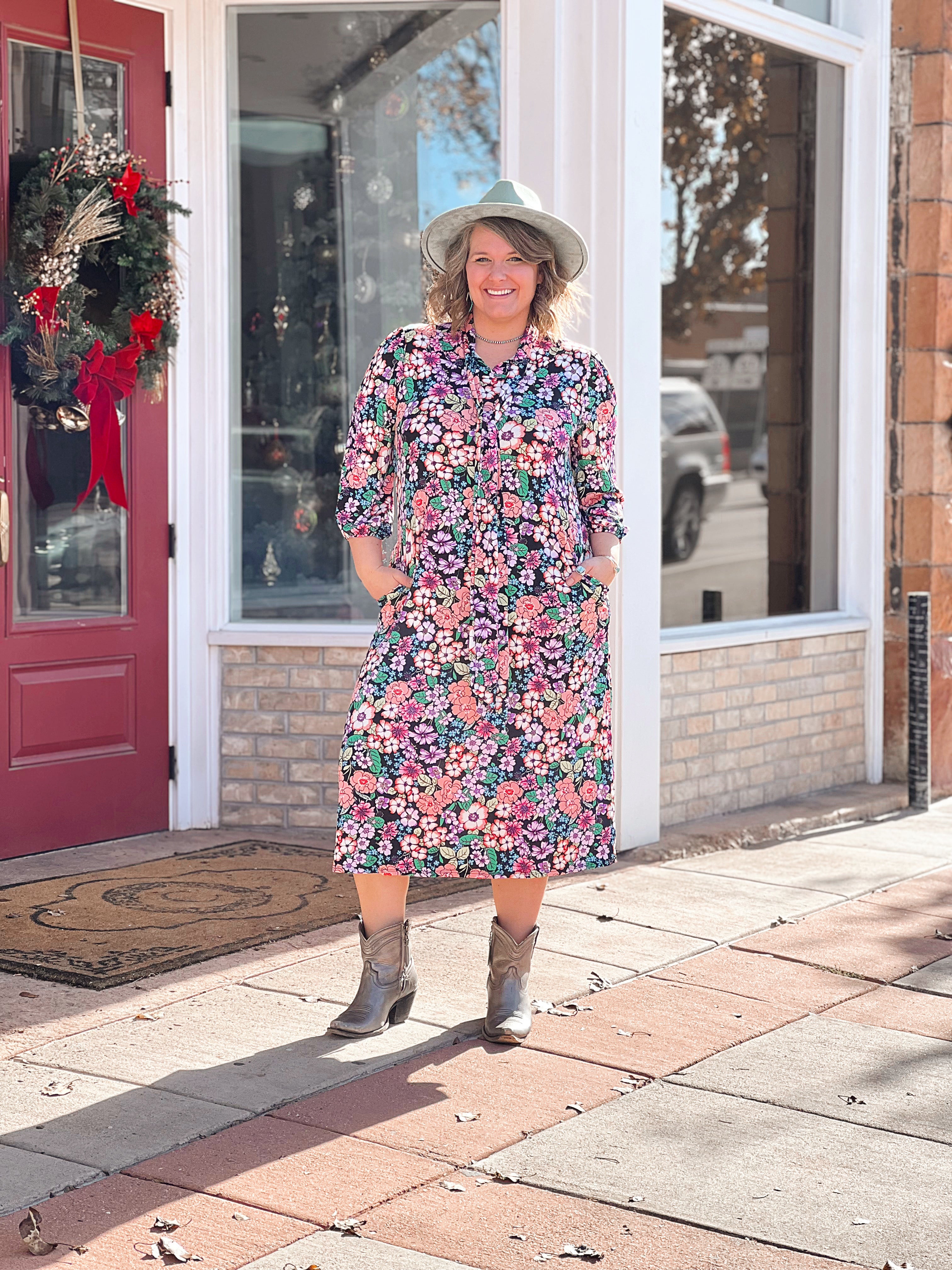 Far Out Floral Midi Dress