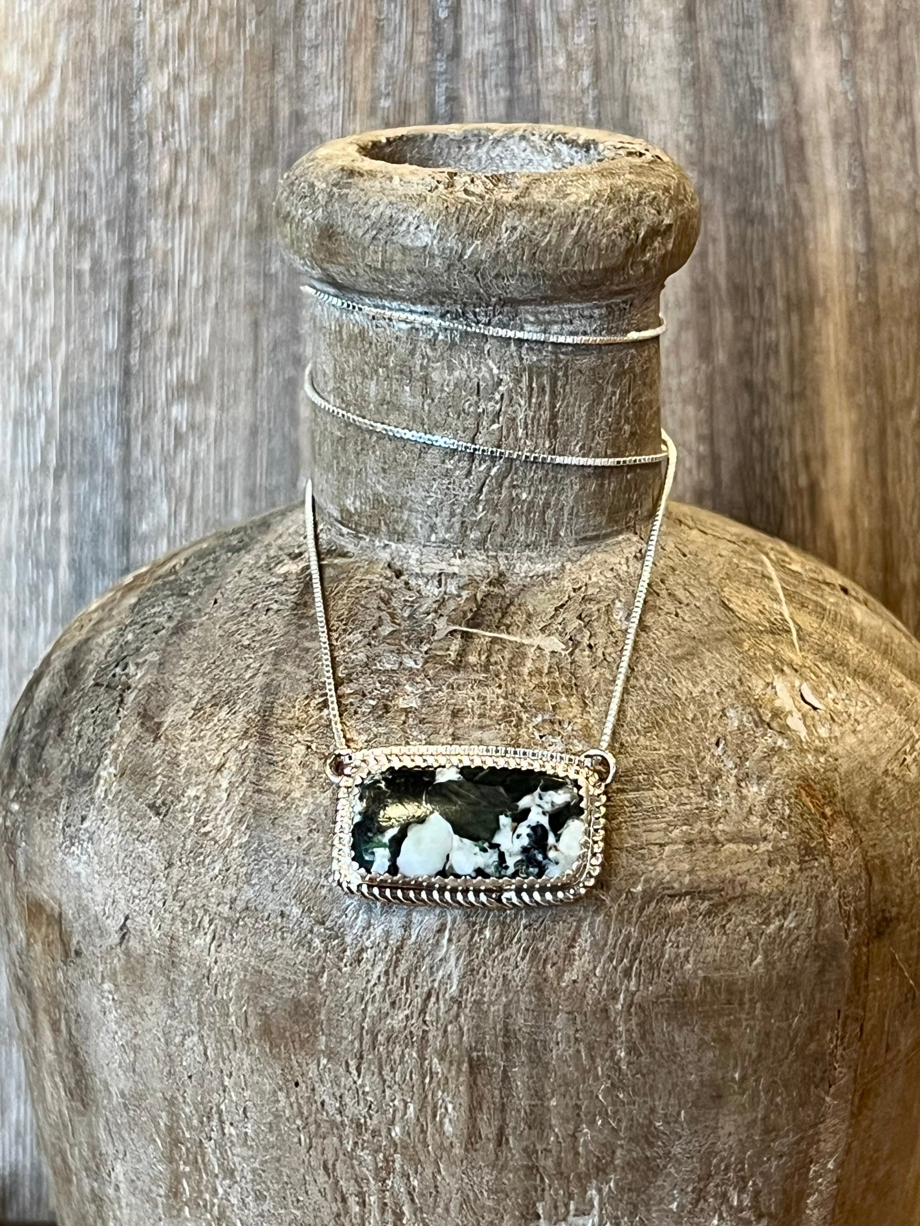 White Buffalo Bar Sterling Silver Necklace