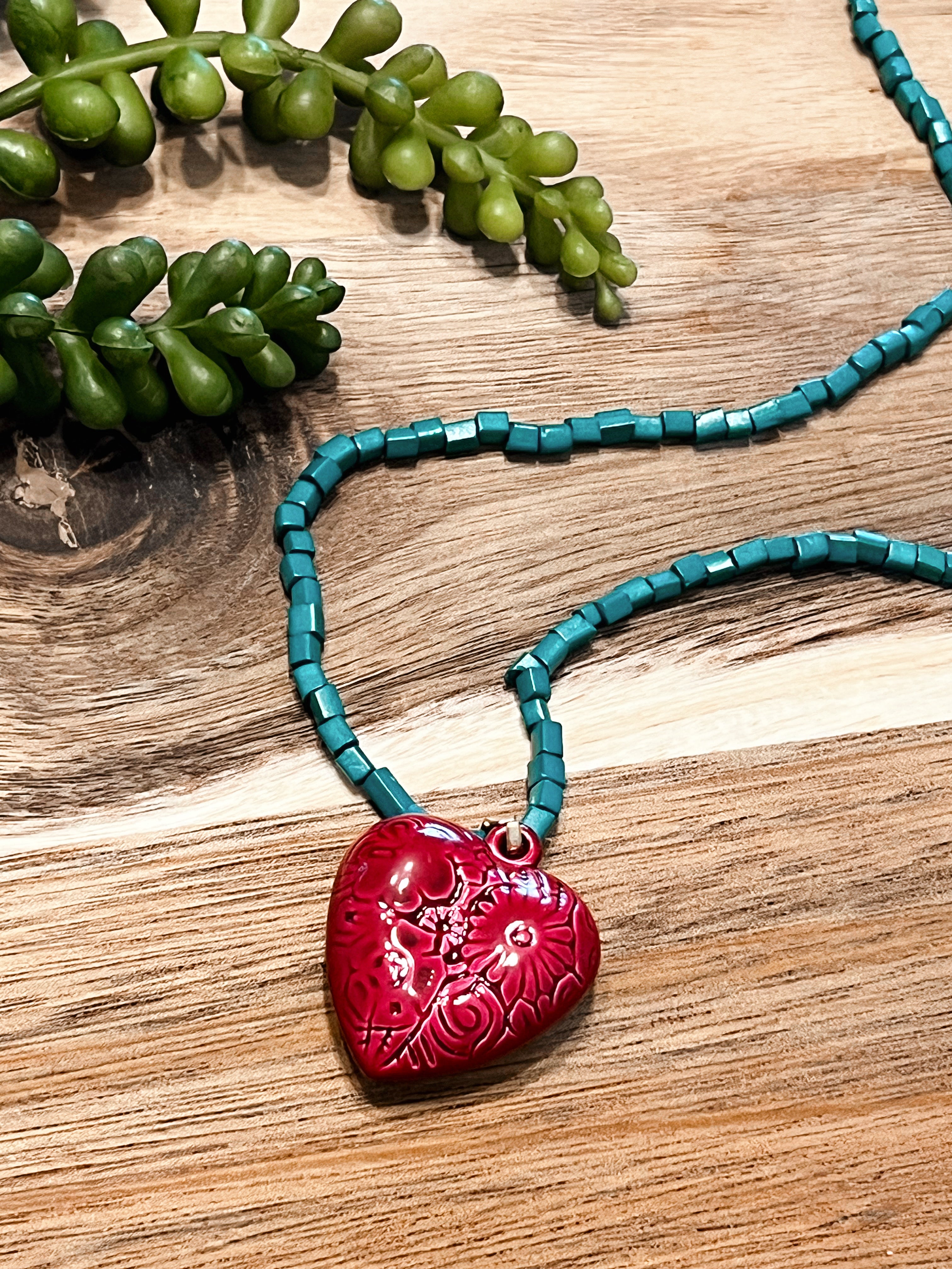 Full Heart Stone Necklace