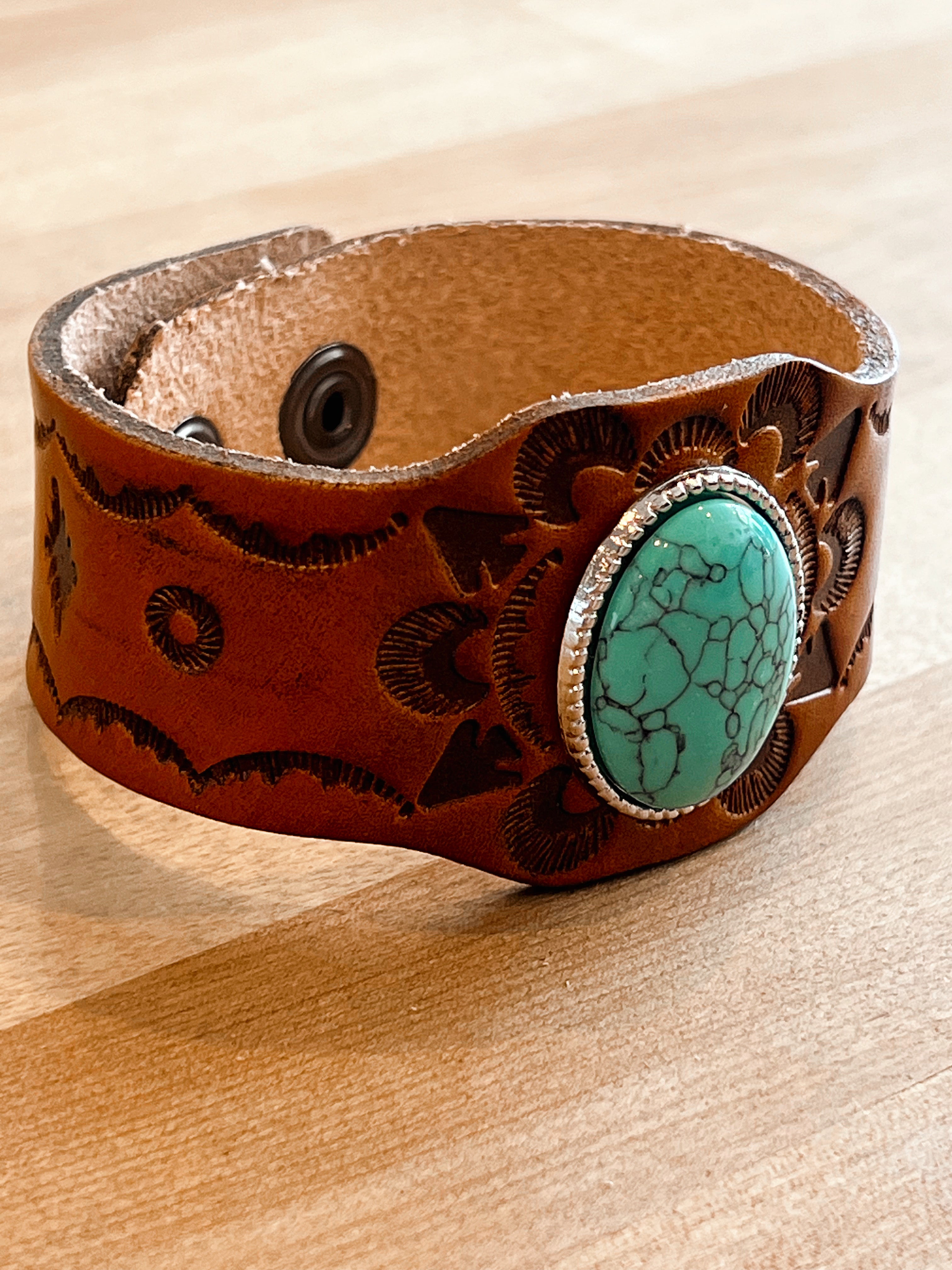 Bohemian Leather Cuff Bracelet