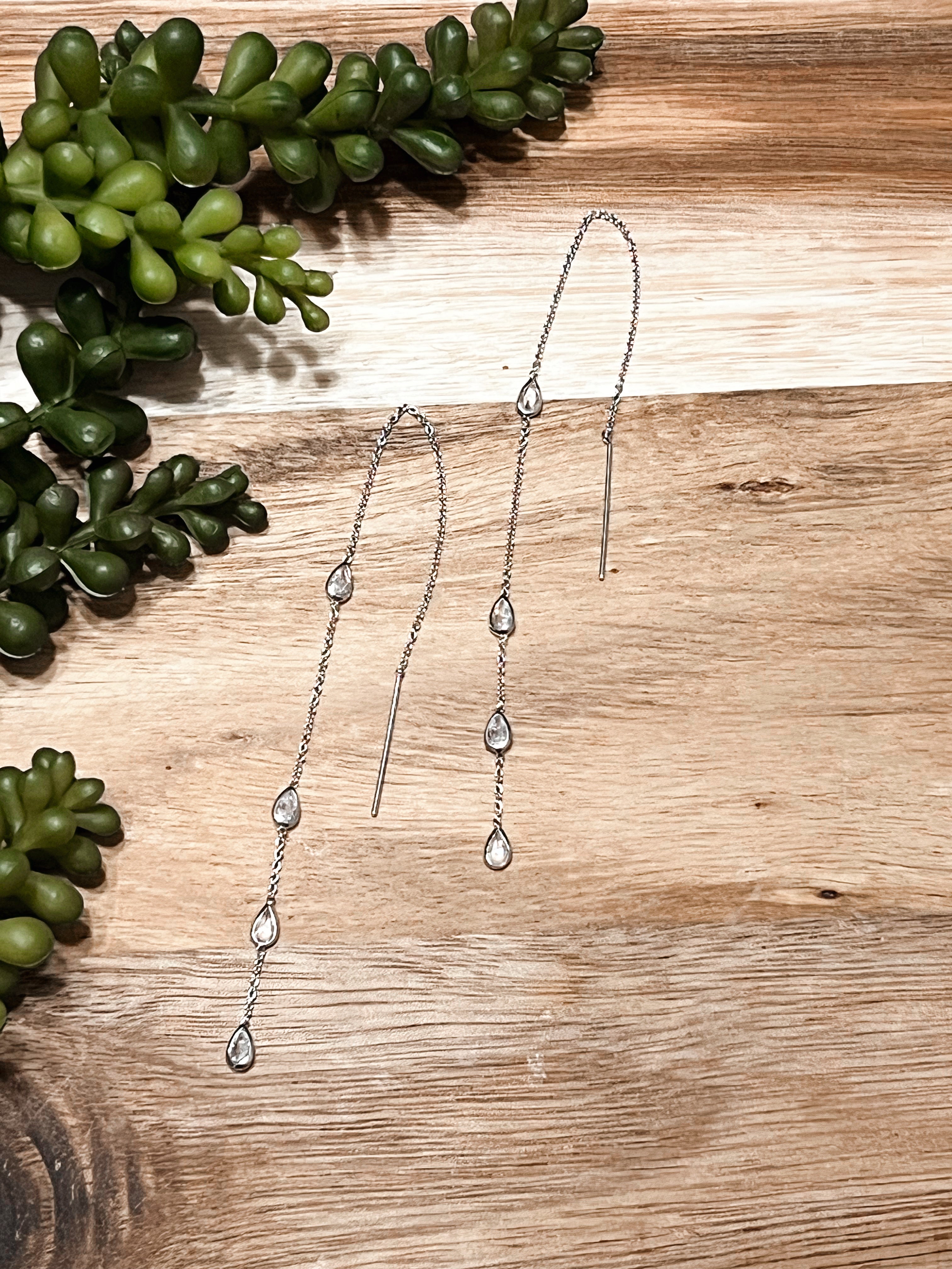 Rhinestone Tears Dangle Earrings