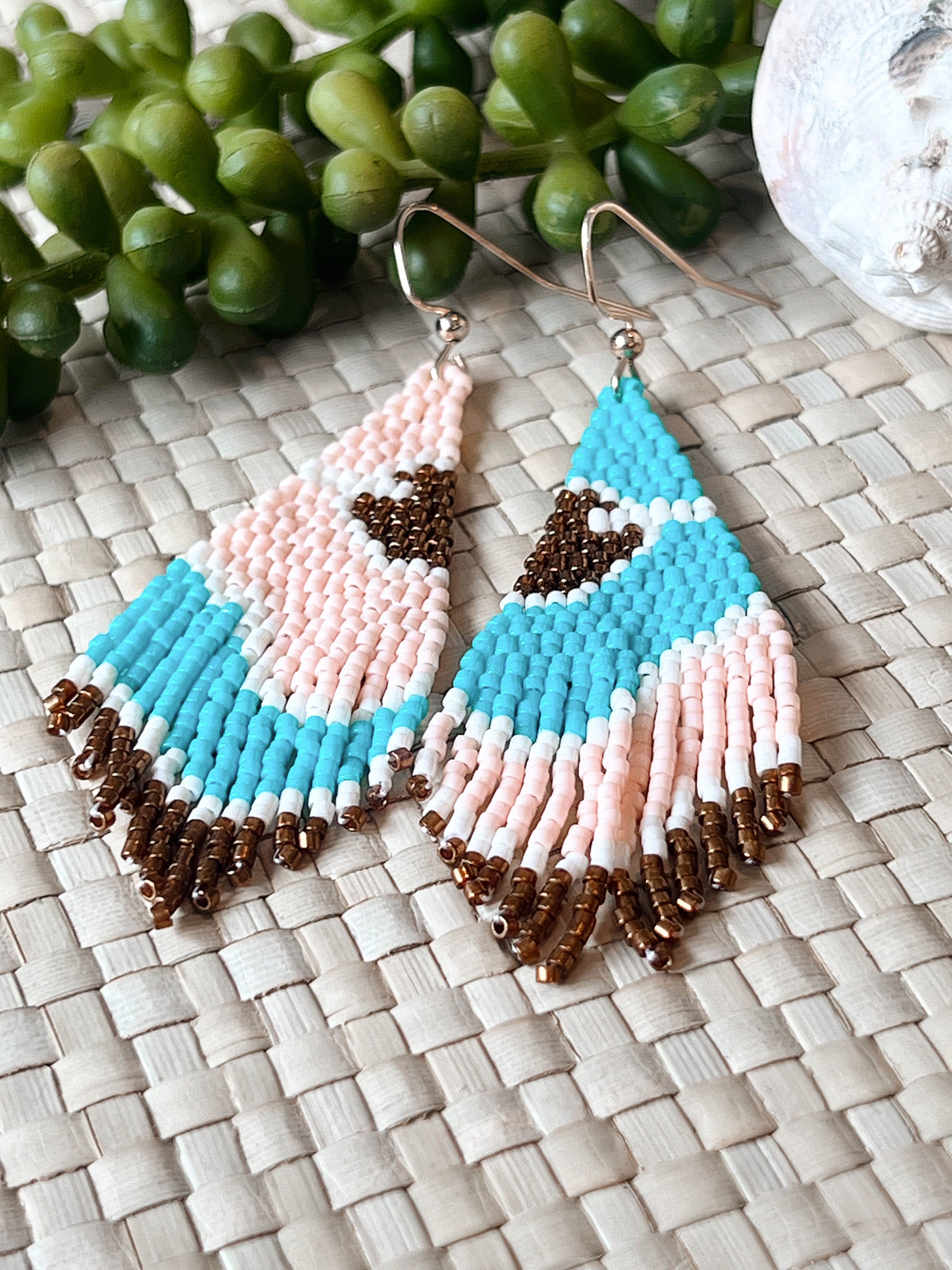 Oceanside Cabana Handbeaded Earrings