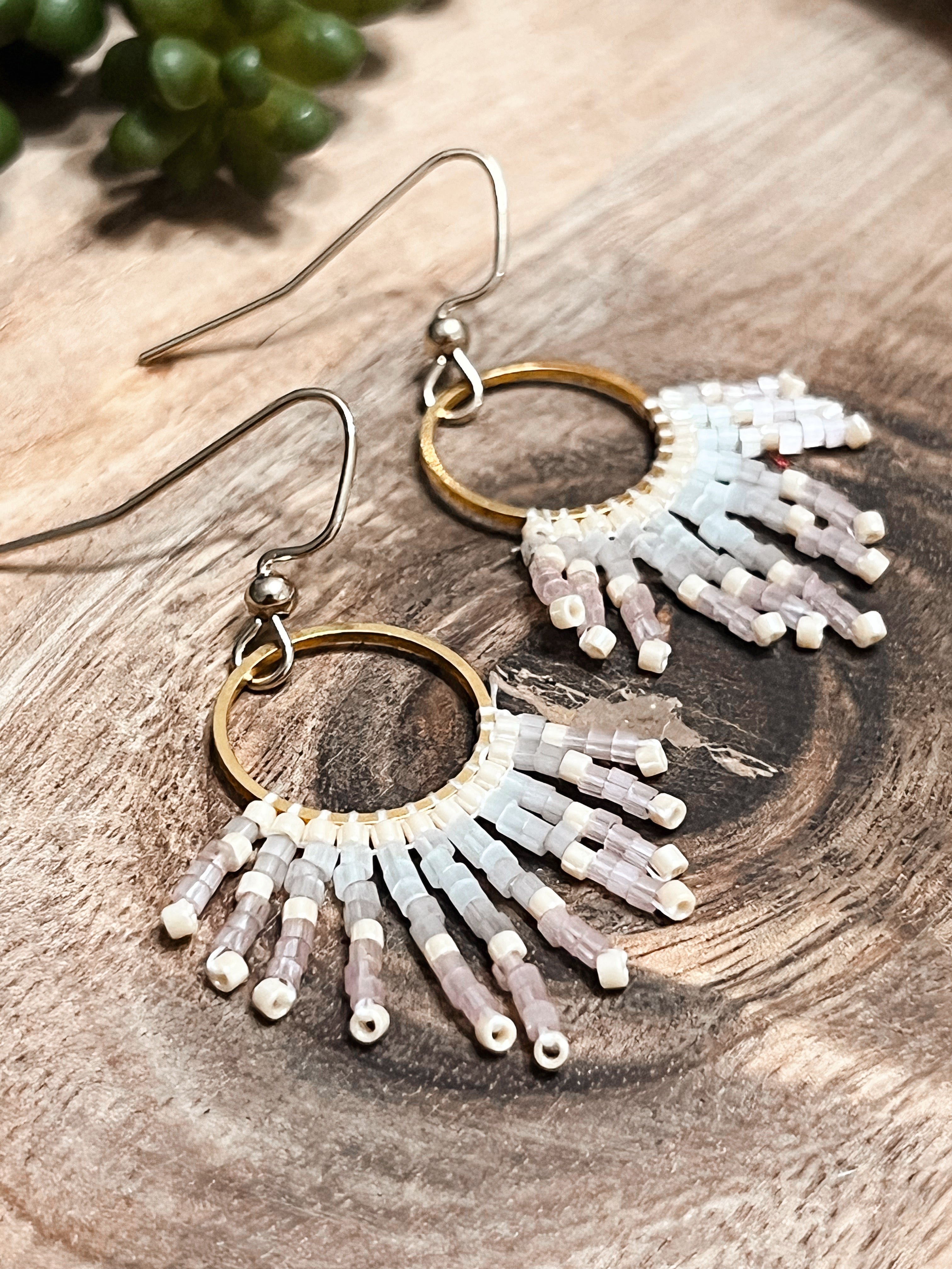 Sunburst Hand Beaded Earrings