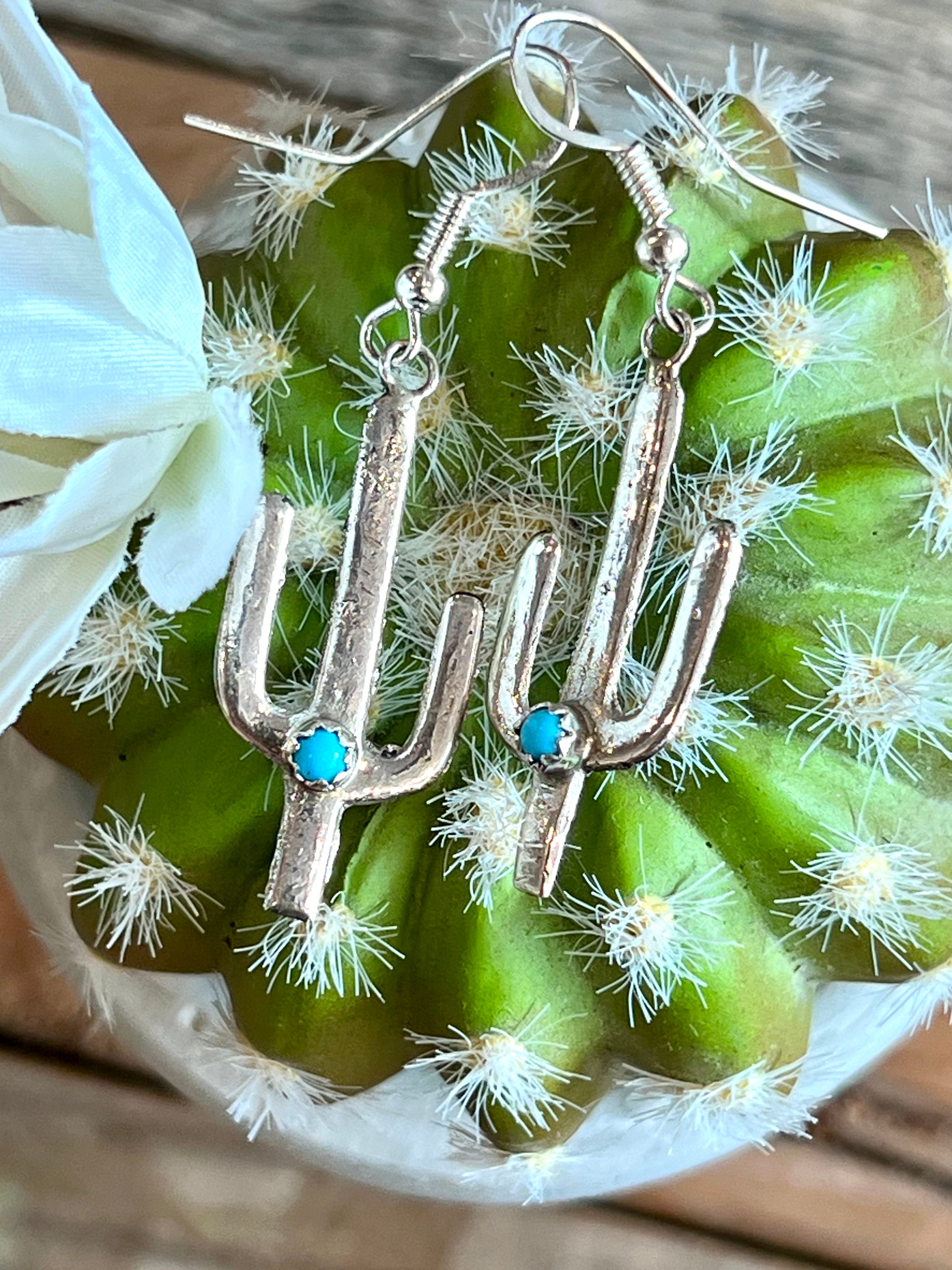 Cactus Cutie Sterling Silver Earrings