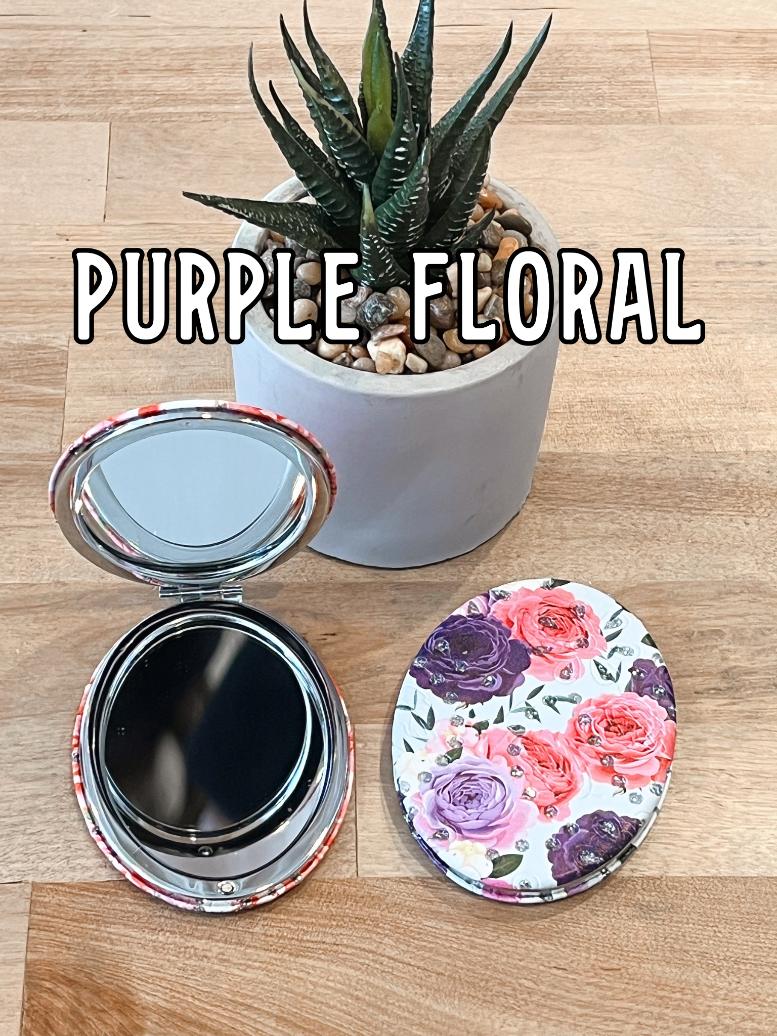 Floral Compact Mirror