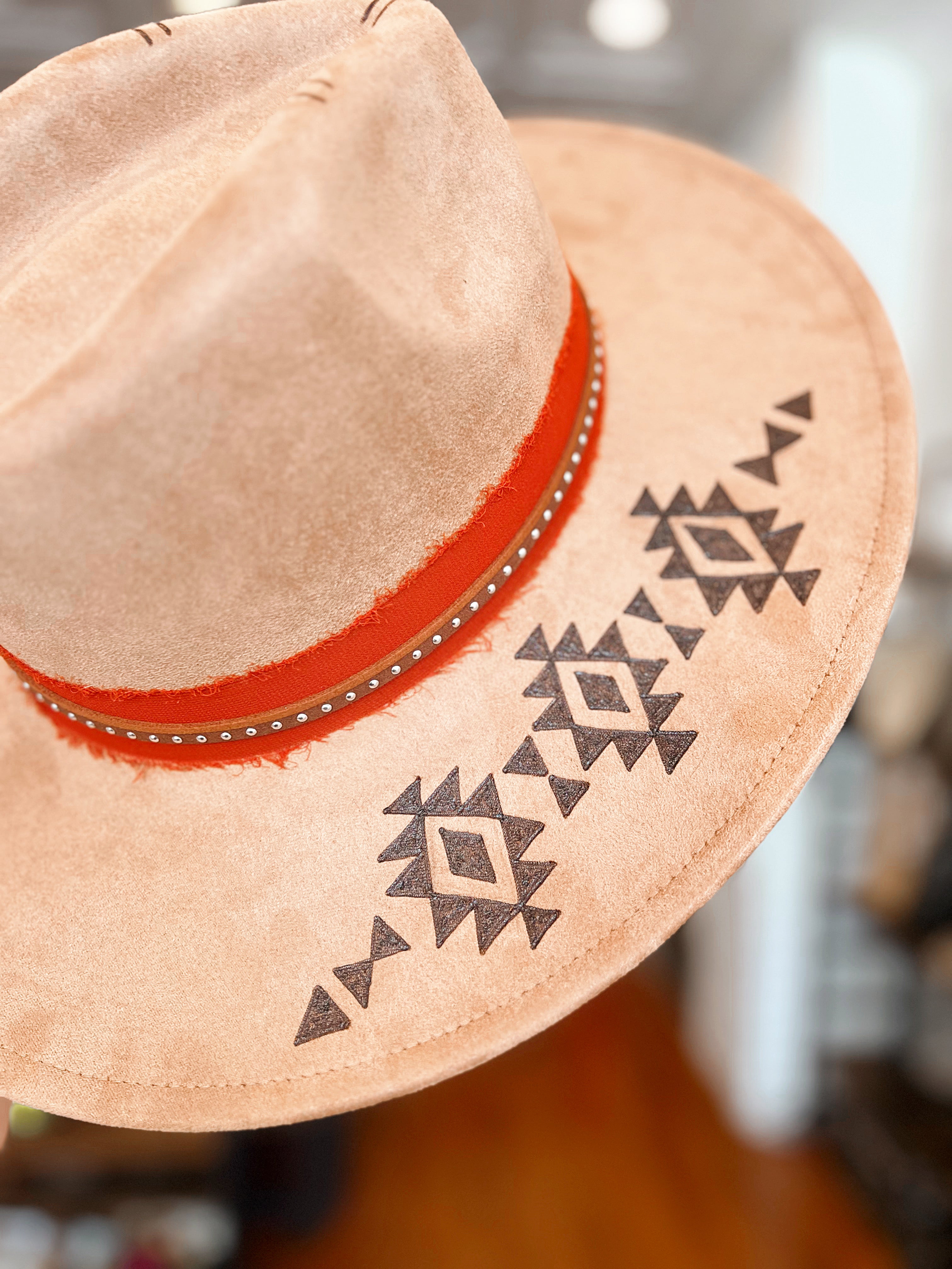 Aztec Sunrise Hand Burned Hat