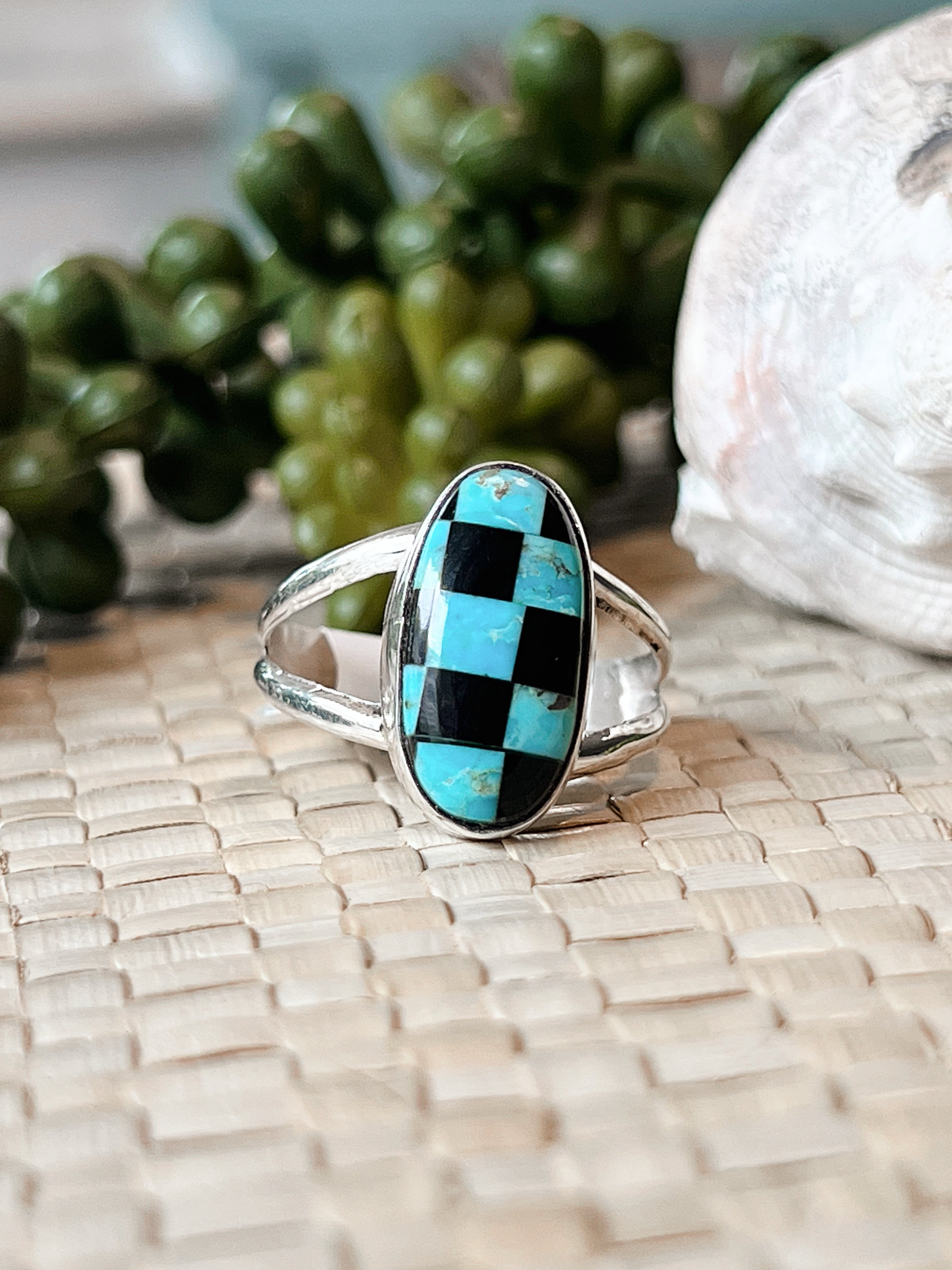 Modern Moxie Turquoise & Onyx Sterling Silver Ring