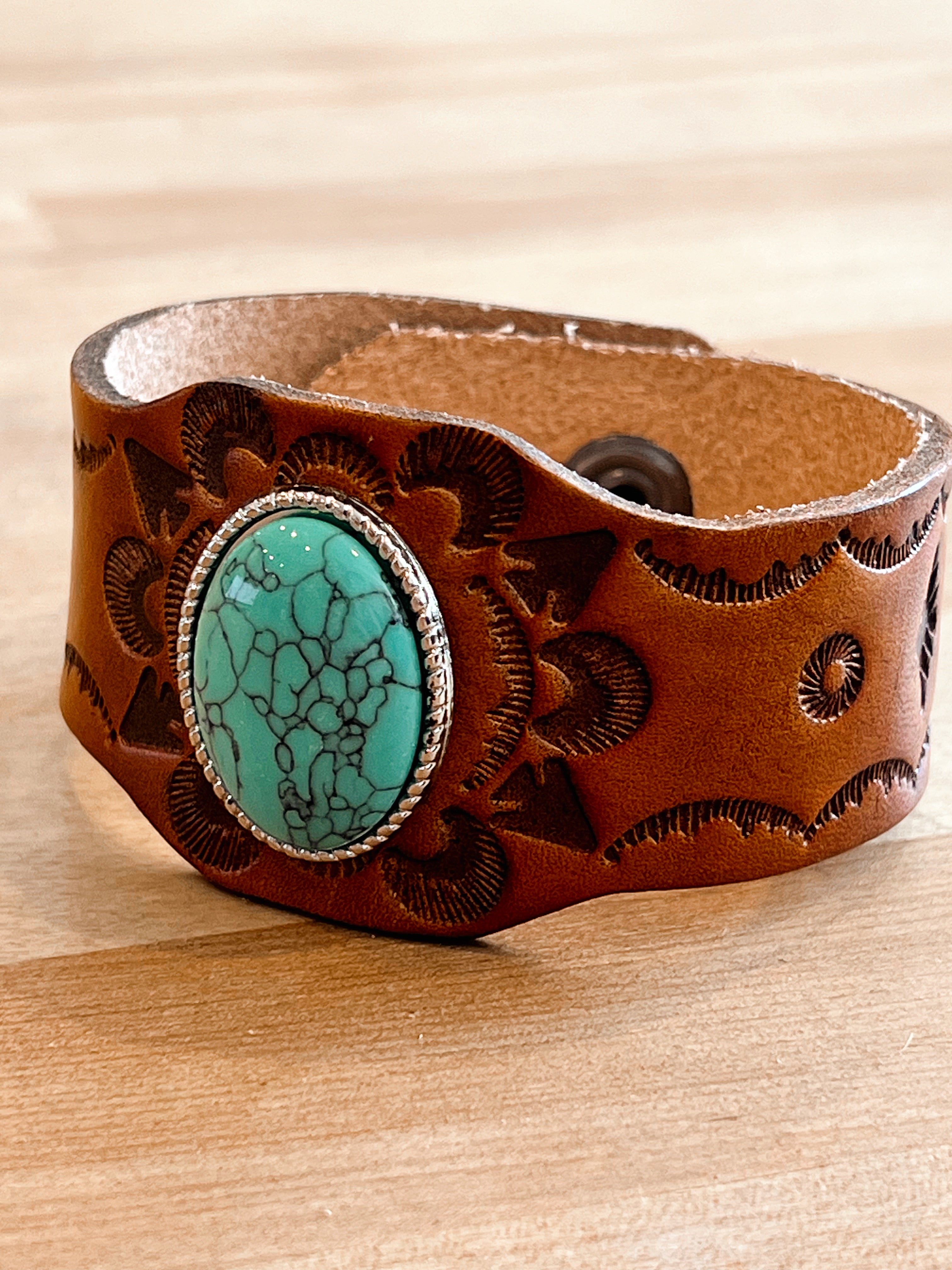 Bohemian Leather Cuff Bracelet