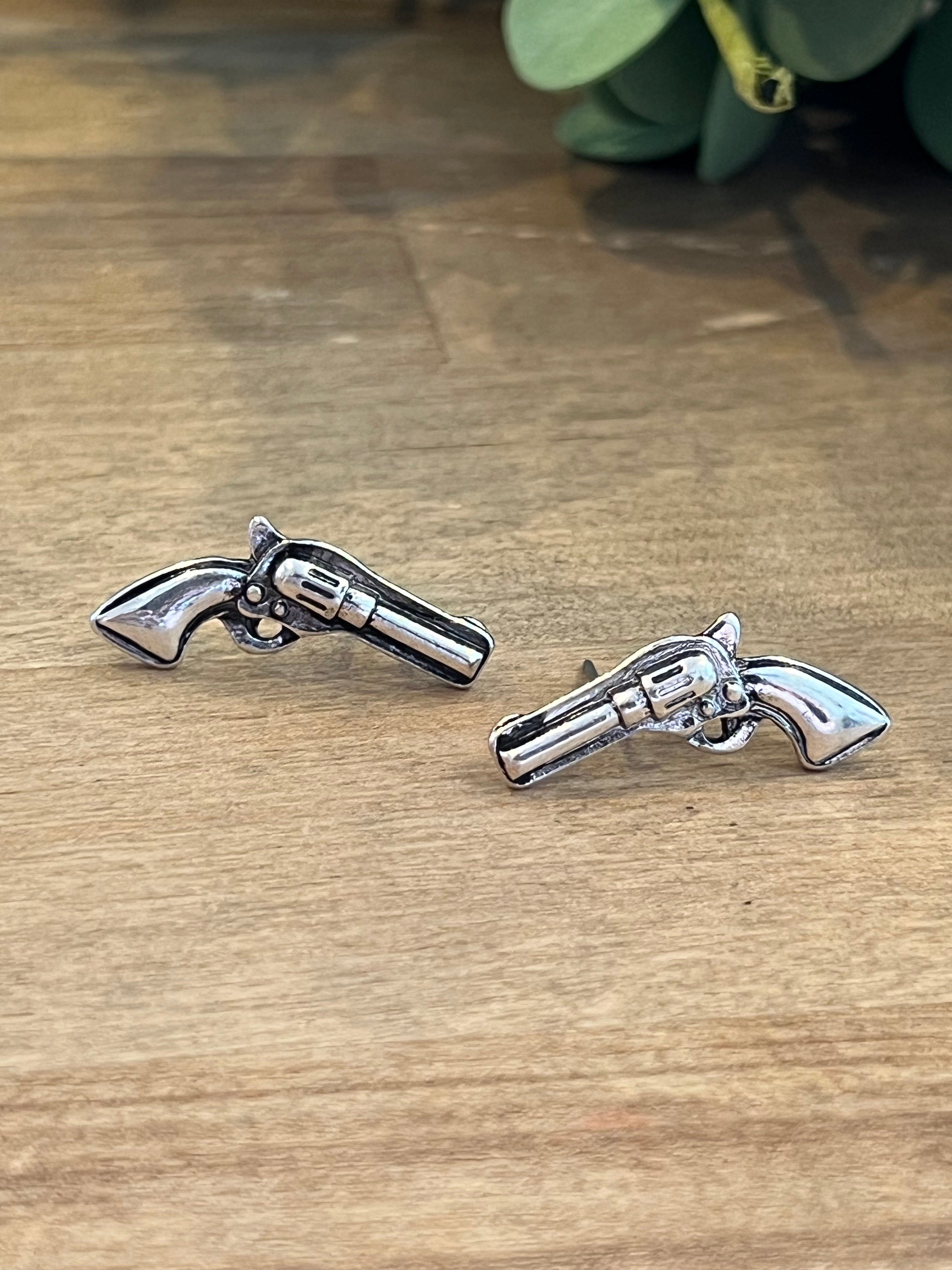 Two Dollar Pistol Stud Earrings