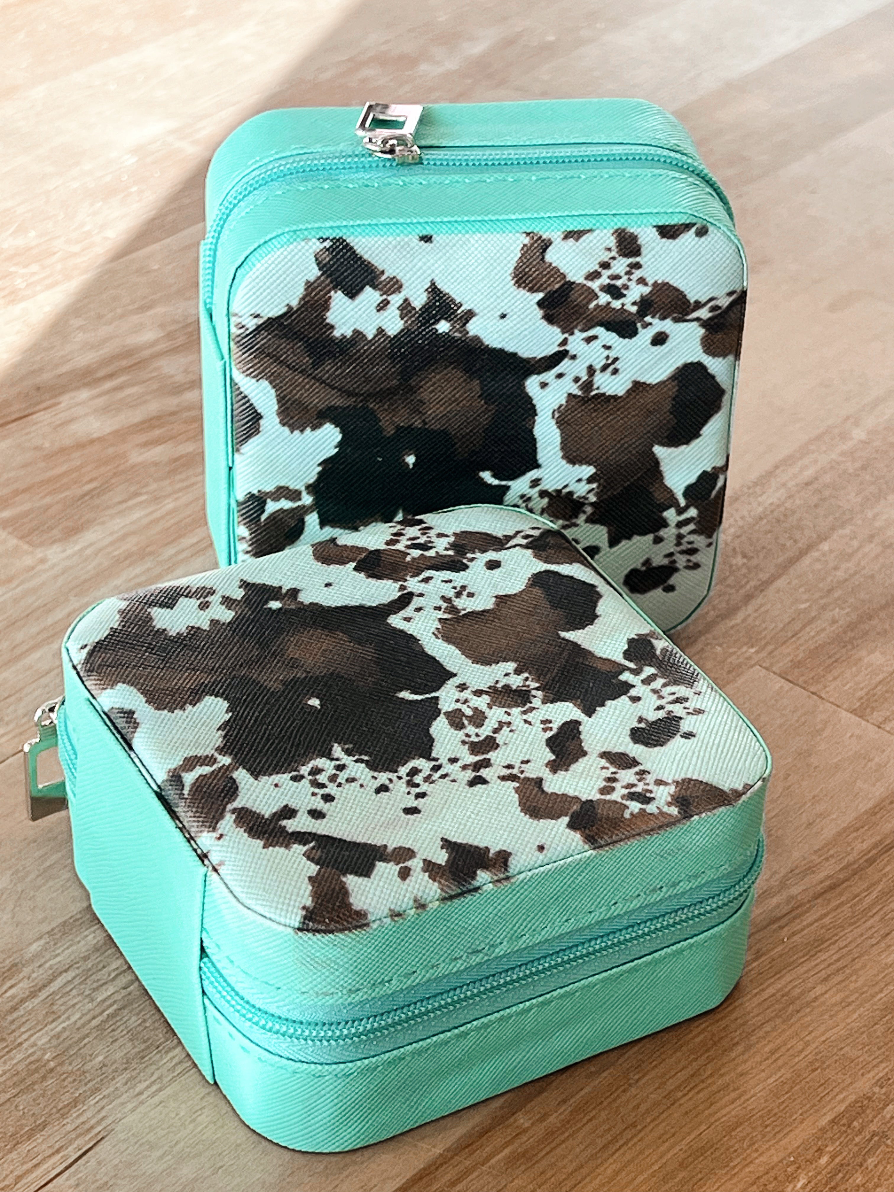 Cowhide Print Jewelry Box