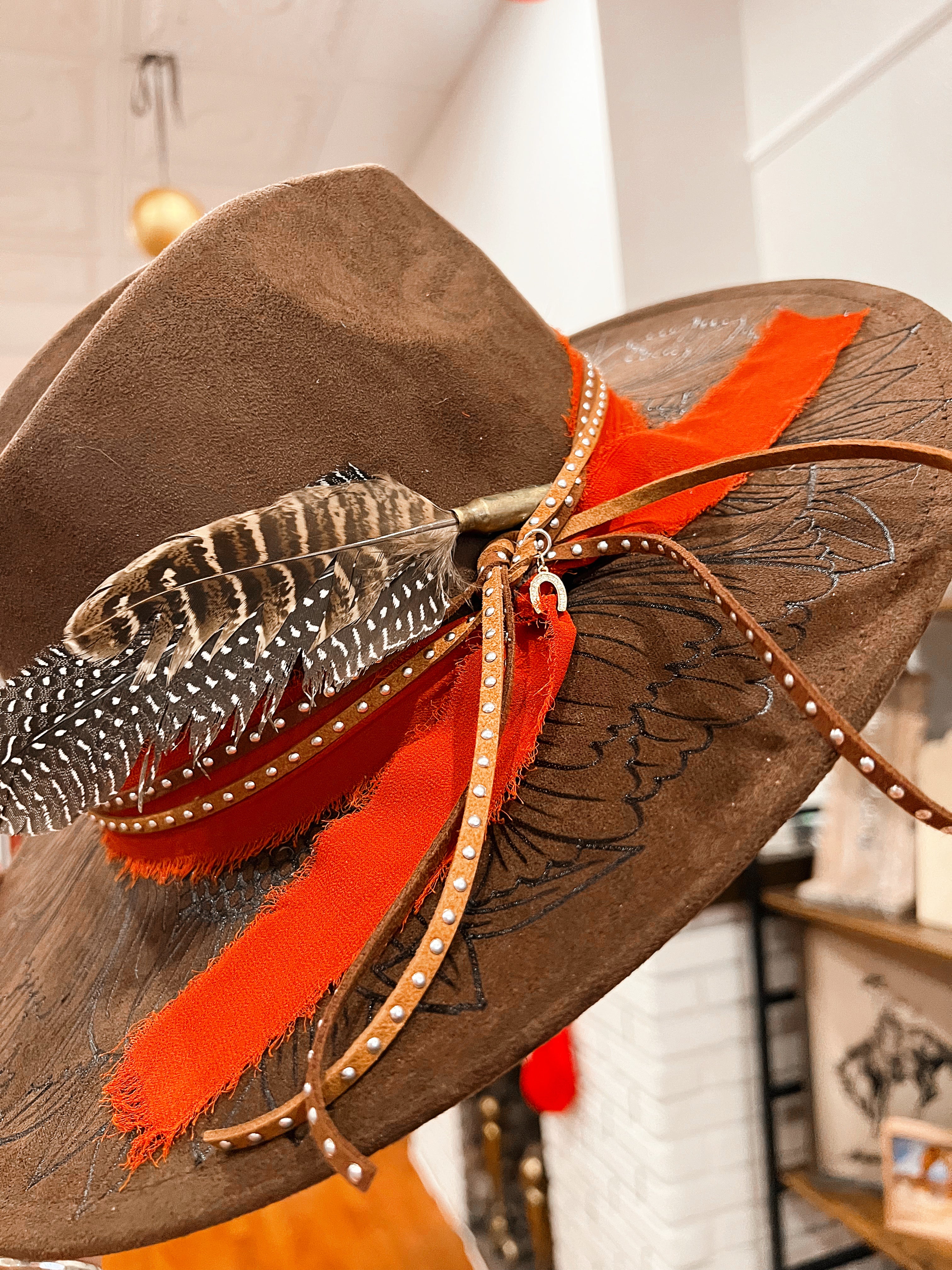 Chocolate Hand Burned Hat