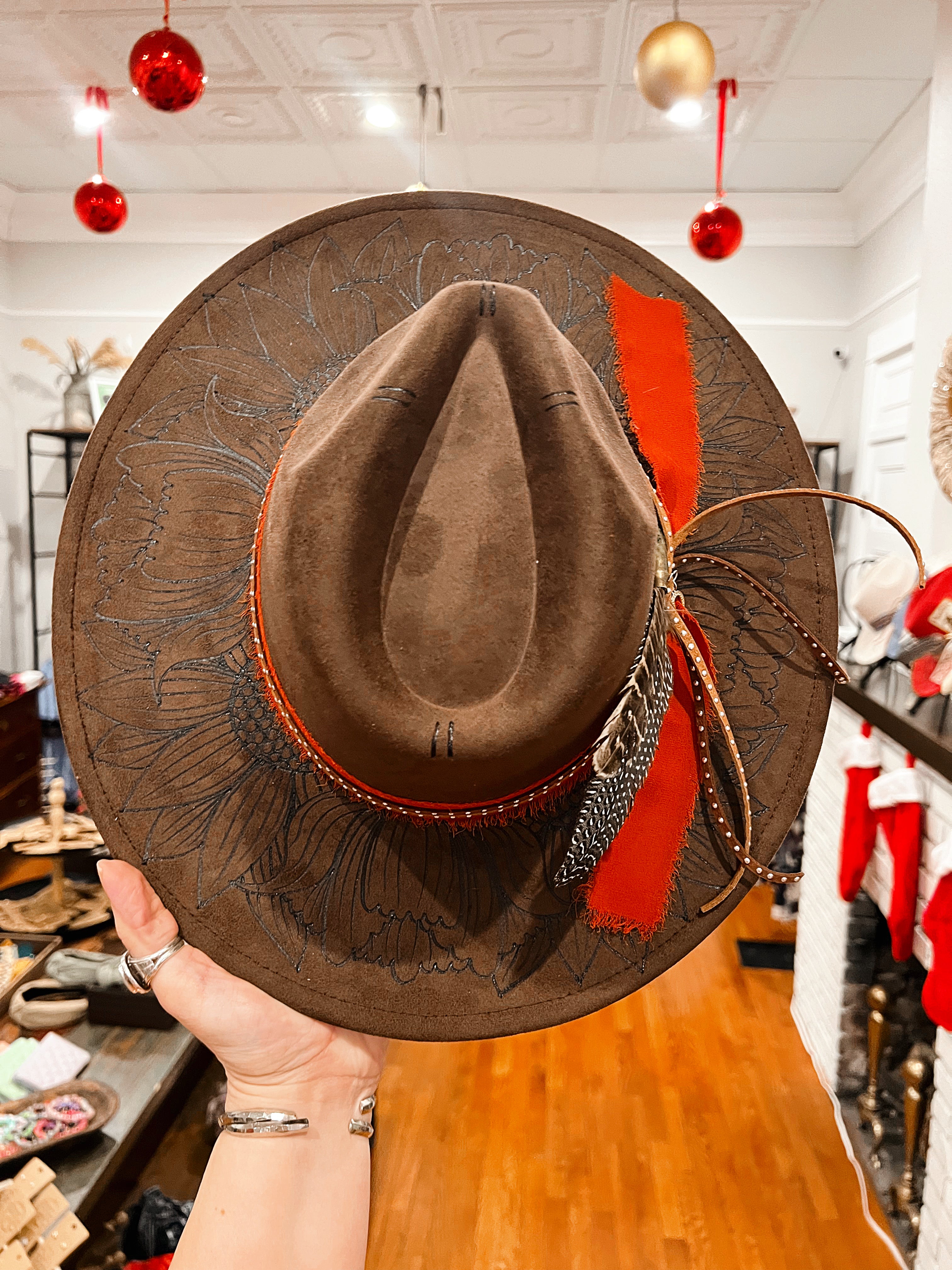 Chocolate Hand Burned Hat