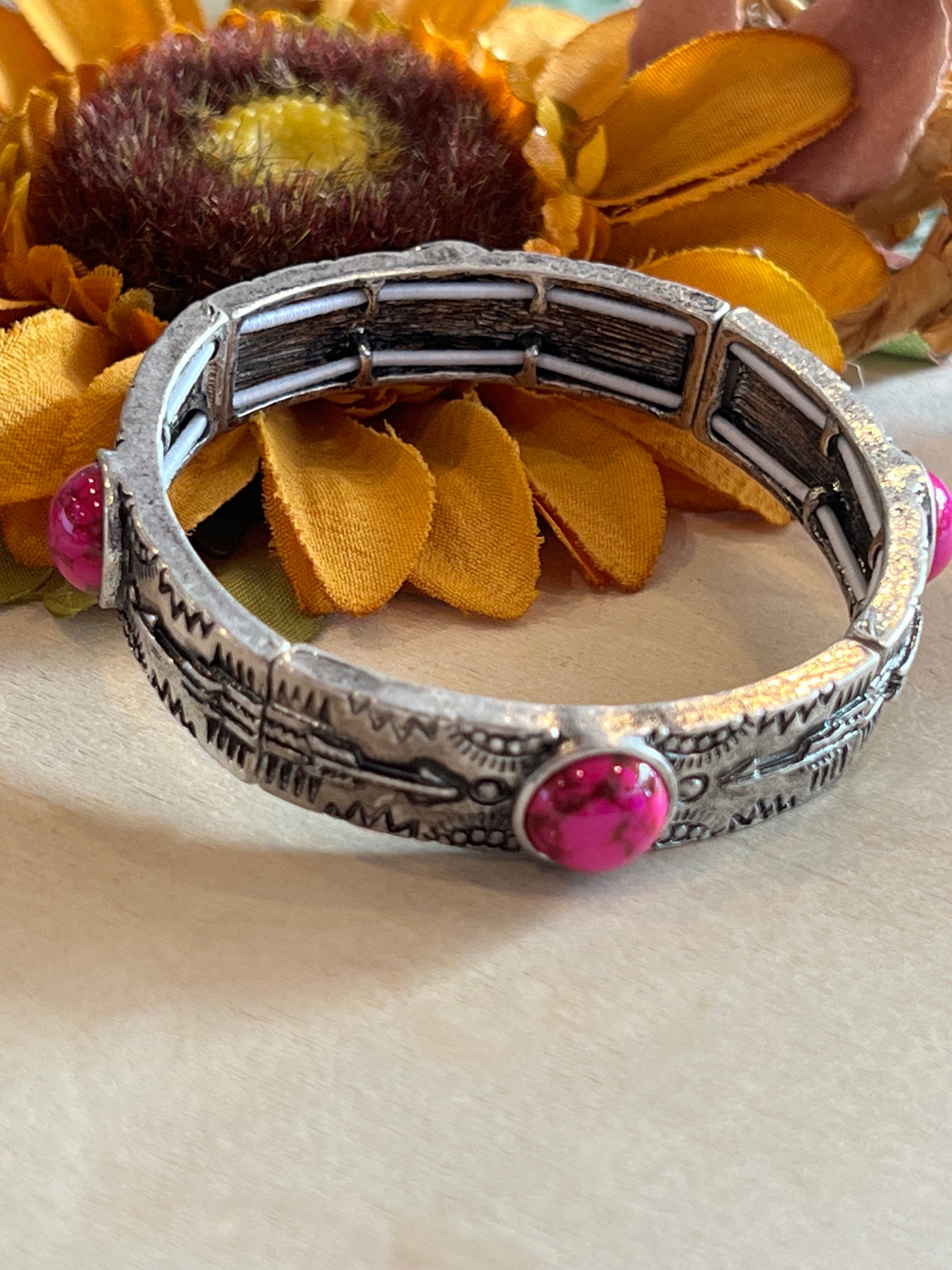 Hot Pink Concho Bracelet