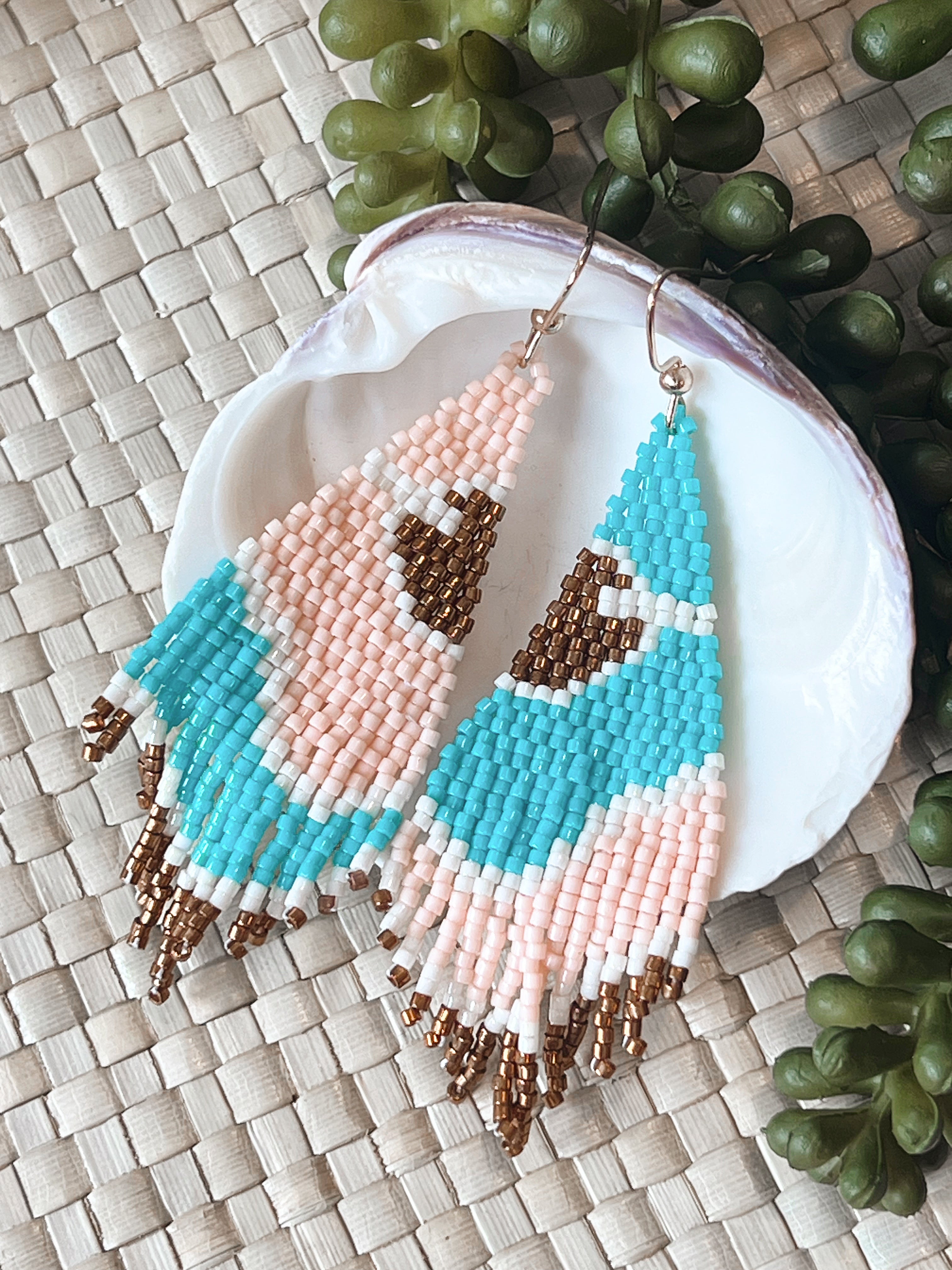 Oceanside Cabana Handbeaded Earrings
