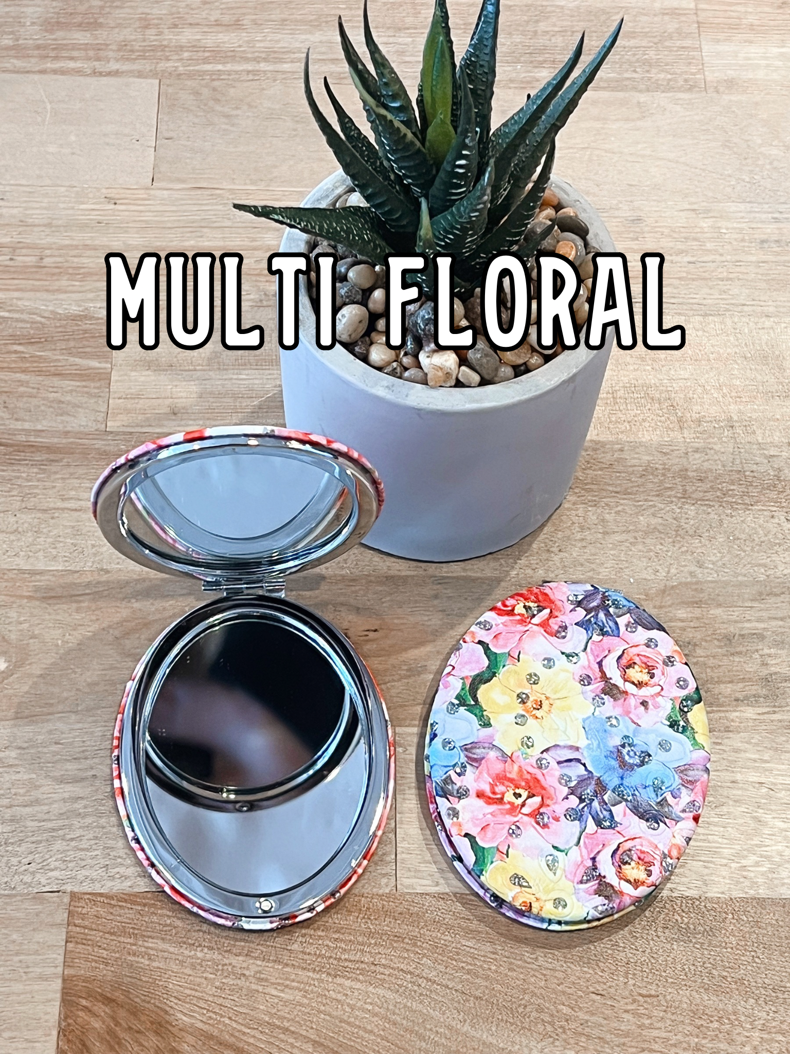 Floral Compact Mirror