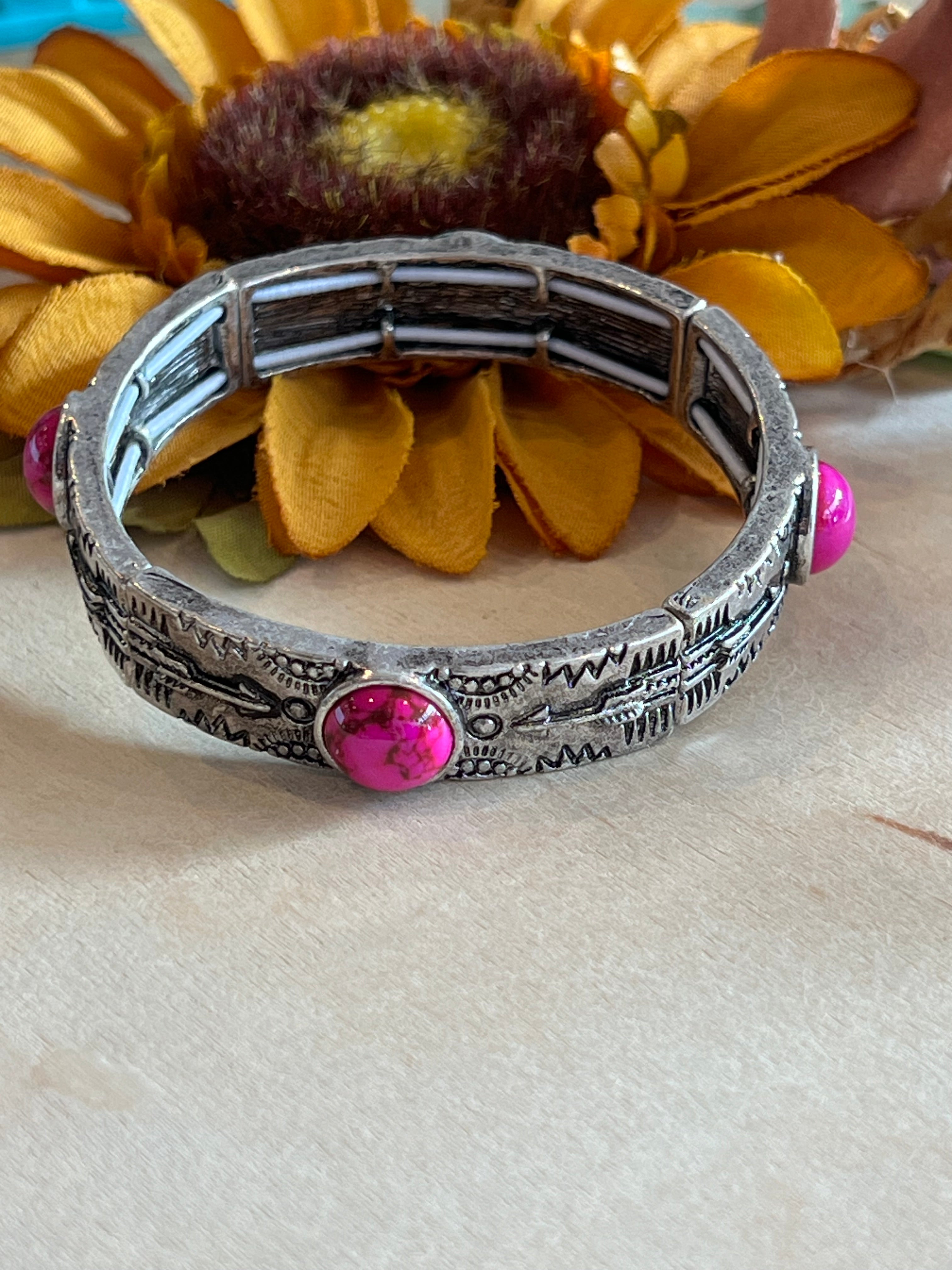 Hot Pink Concho Bracelet