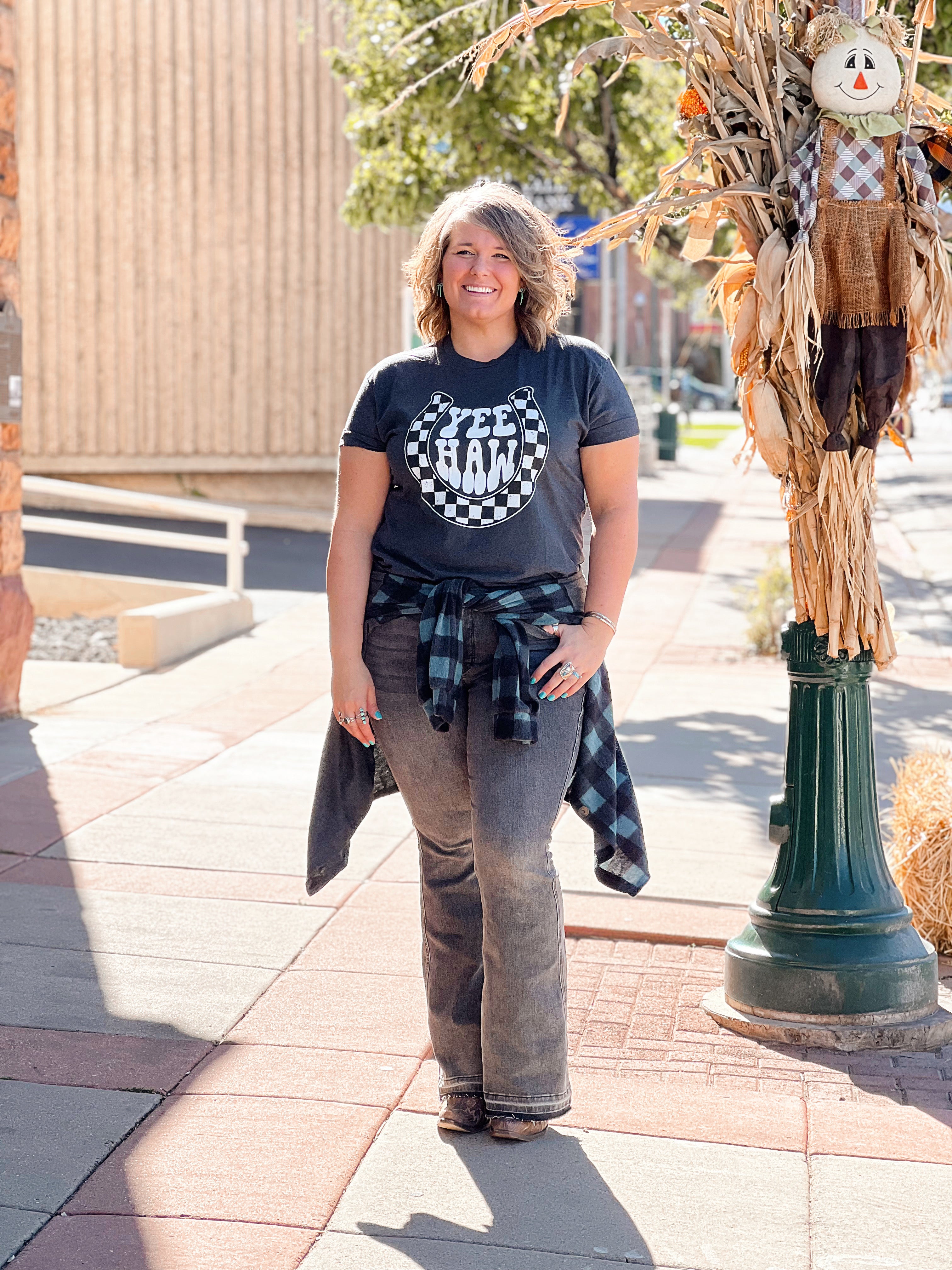 Checker Yeehaw Graphic Tee