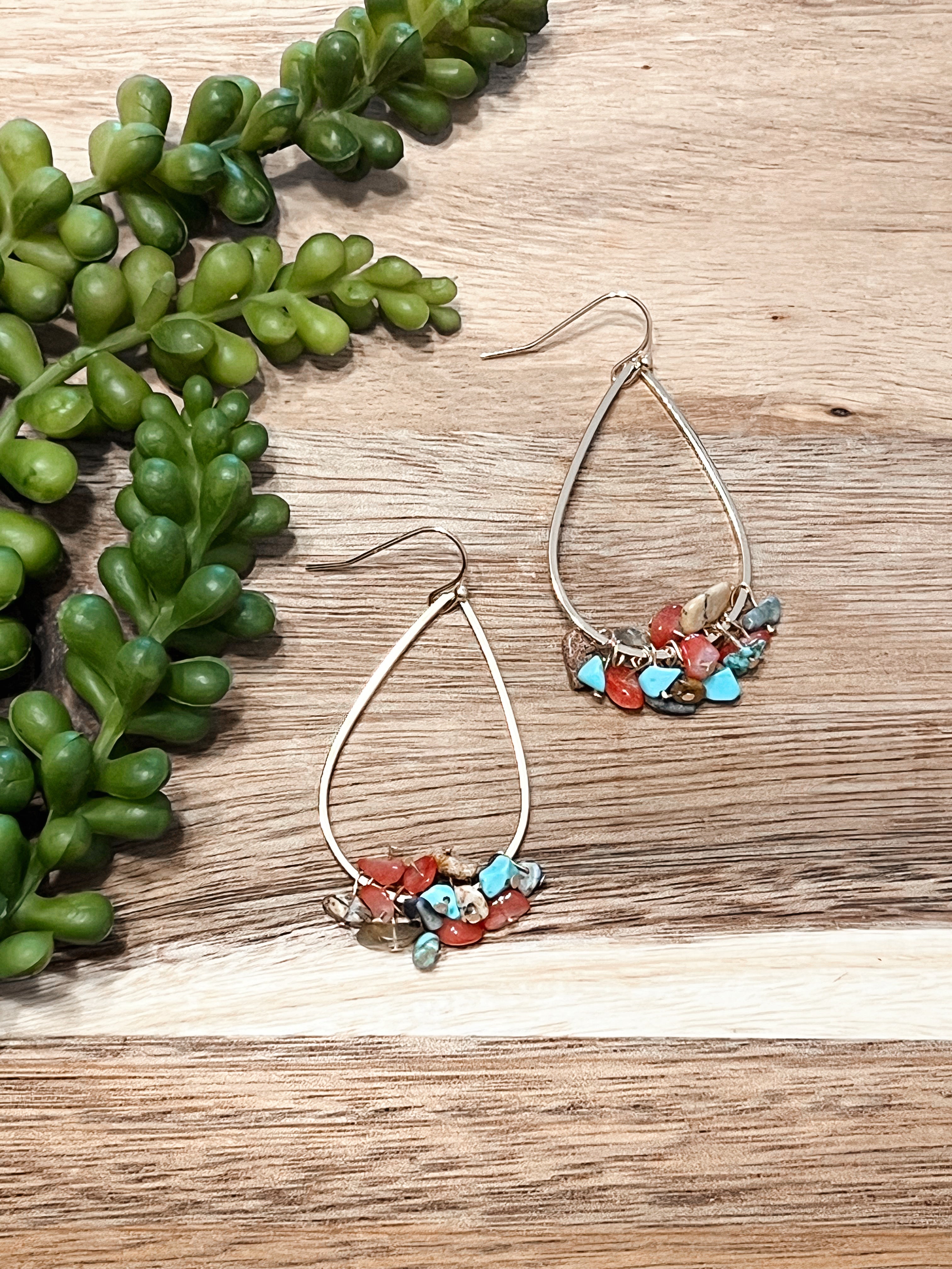 Pebble Charm Dangle Earrings