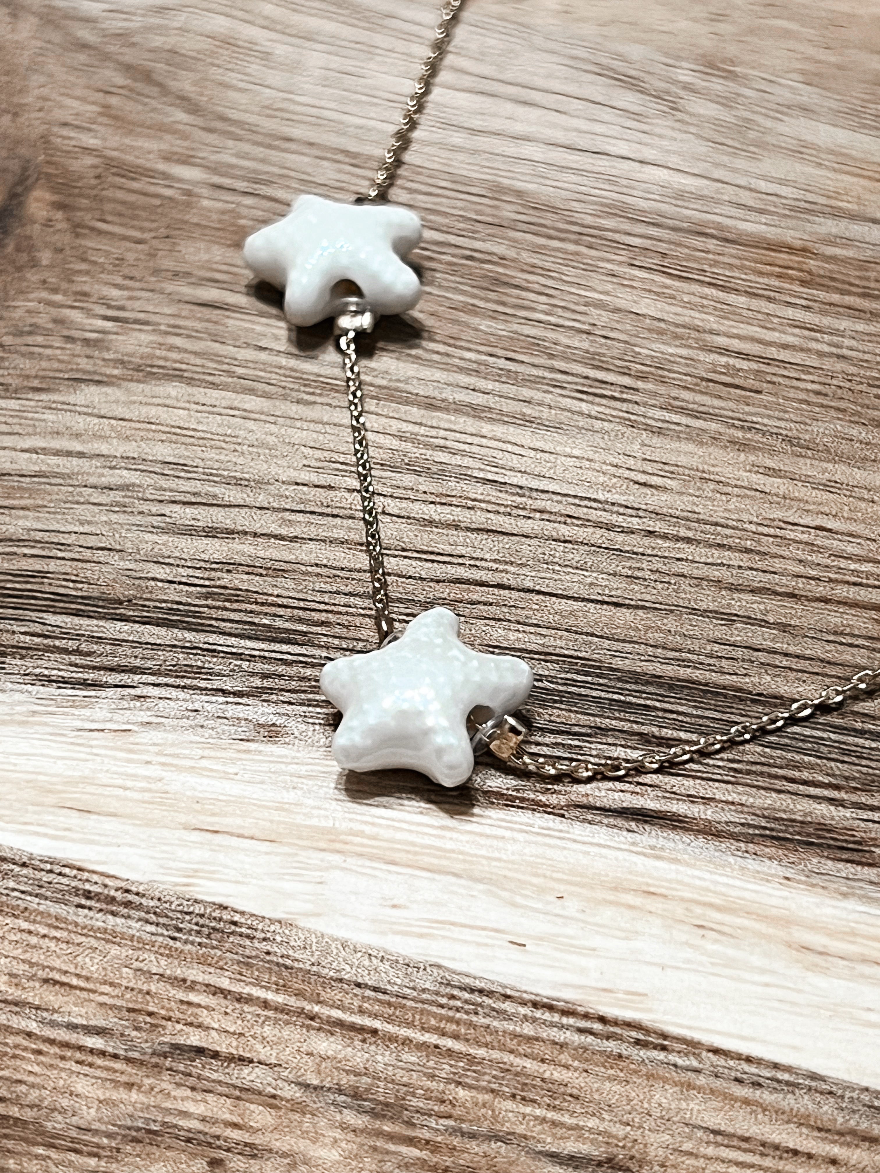 White Seeing Starfish Necklace