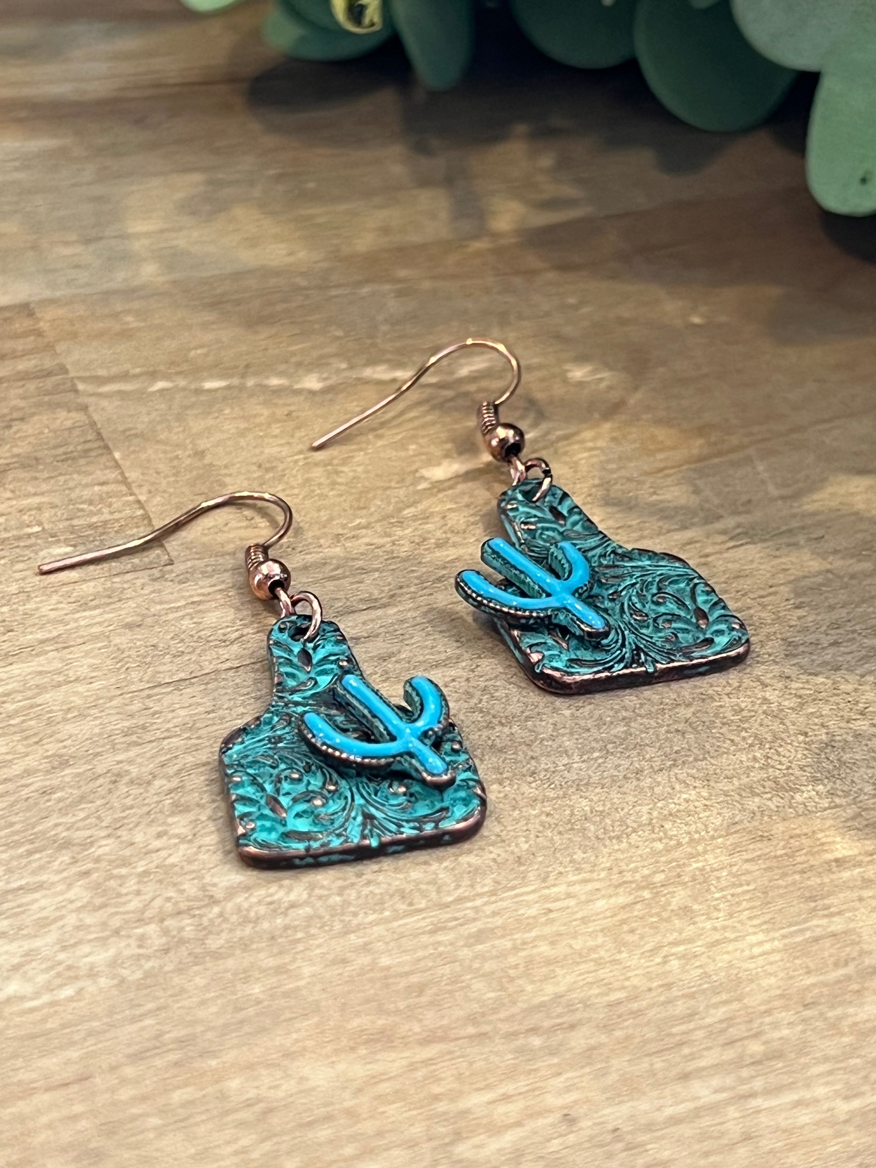 Patina Cactus Earrings