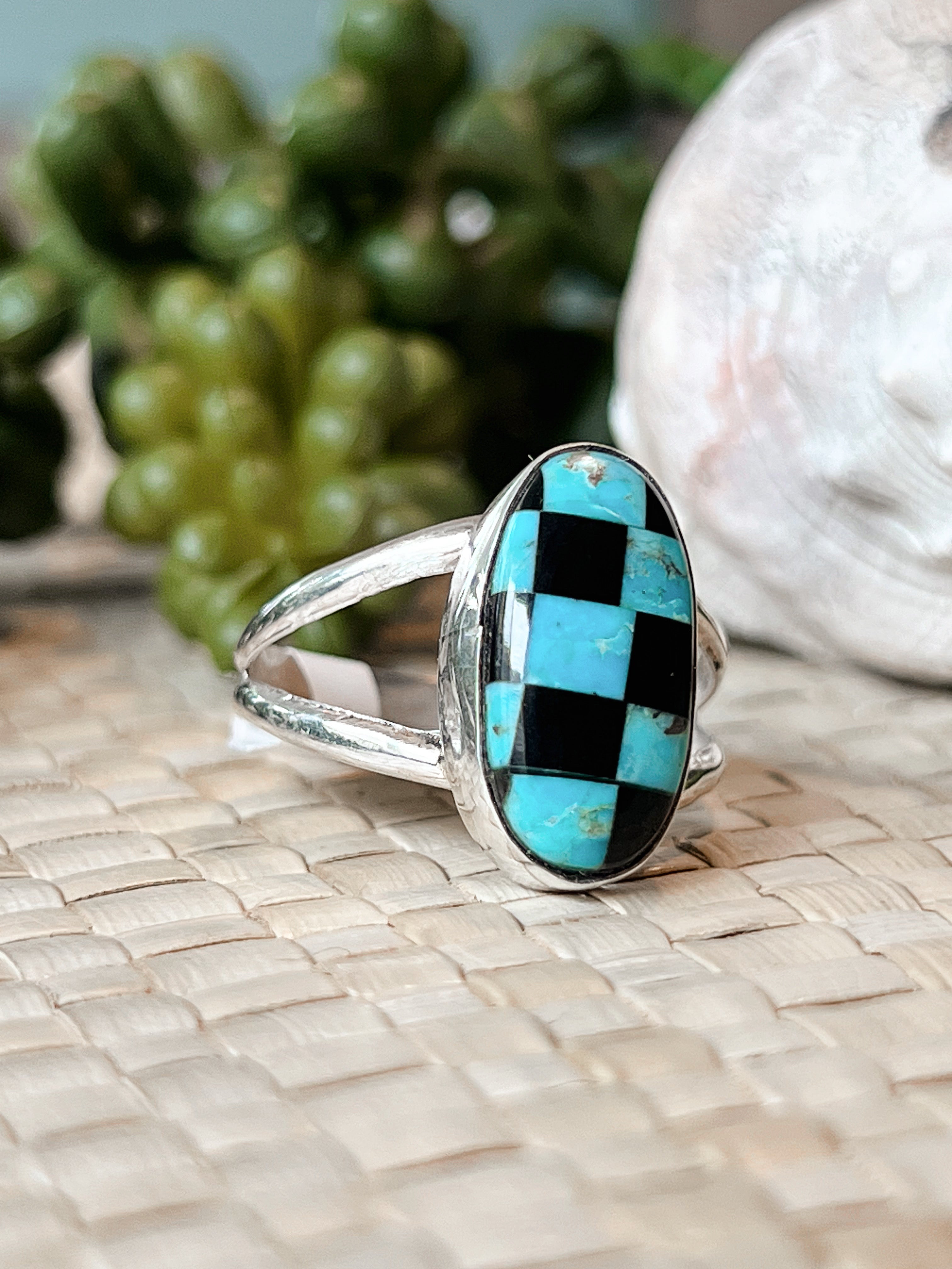 Modern Moxie Turquoise & Onyx Sterling Silver Ring