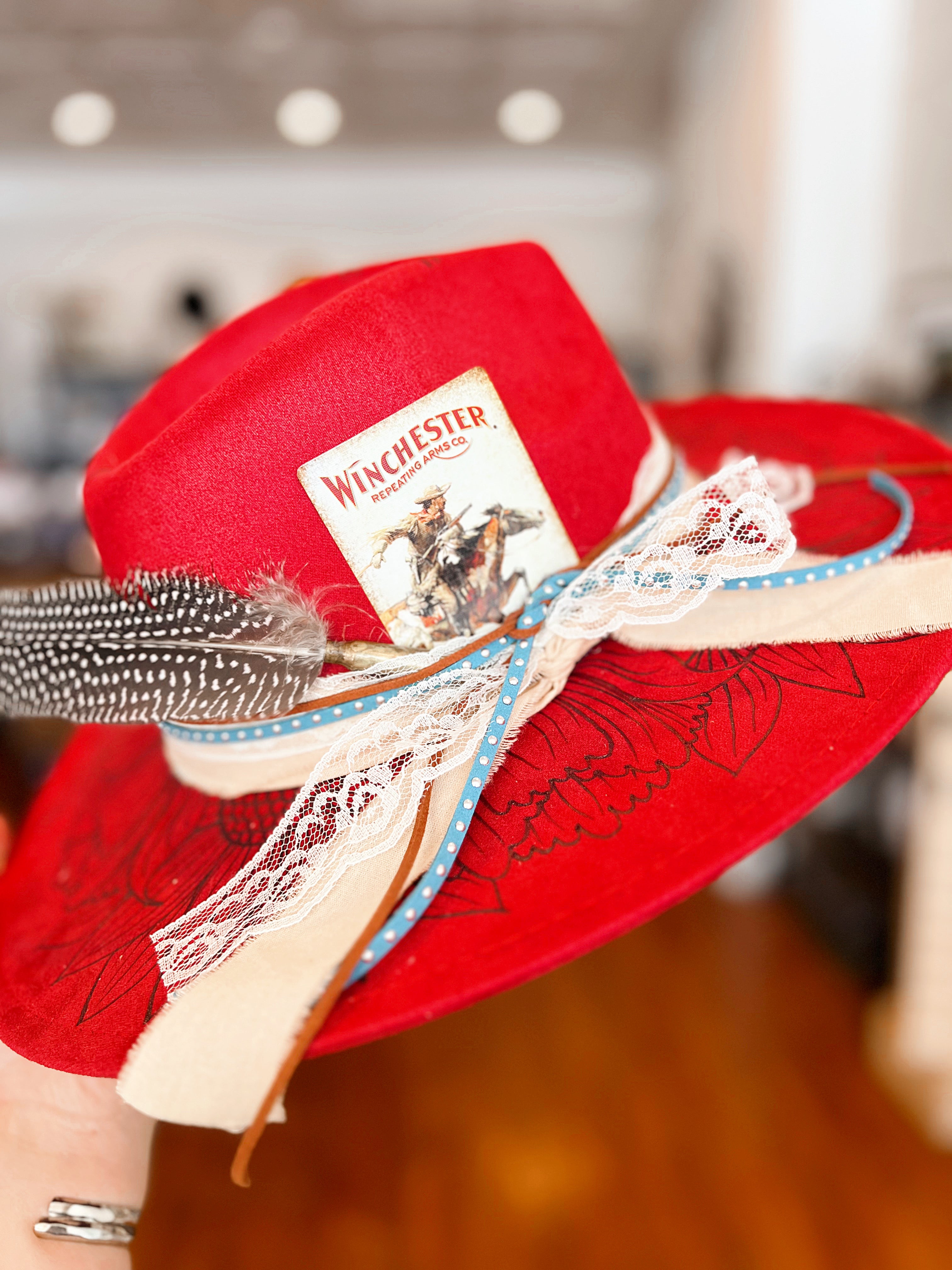 Red Dawn Hand Burned Hat