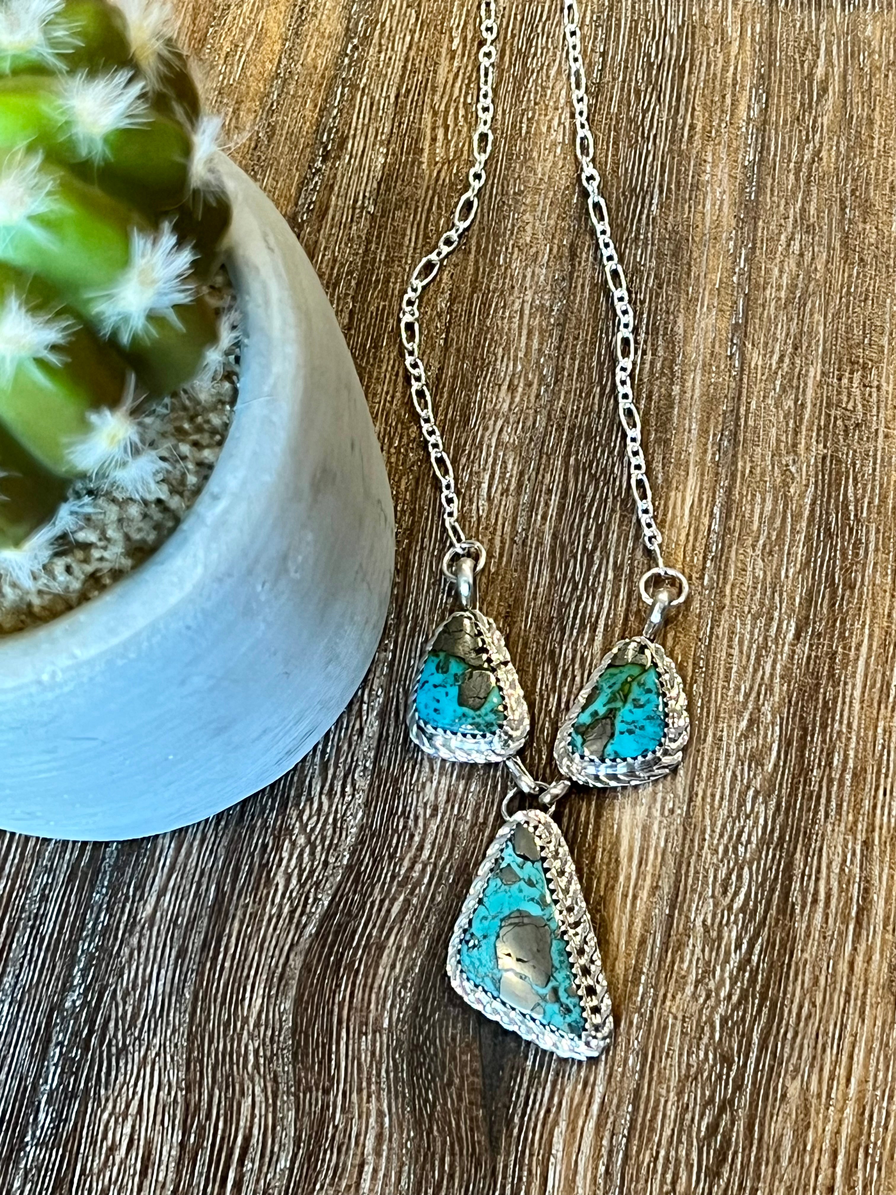 Silver Strike Turquoise Sterling Silver Necklace & Earrings Set