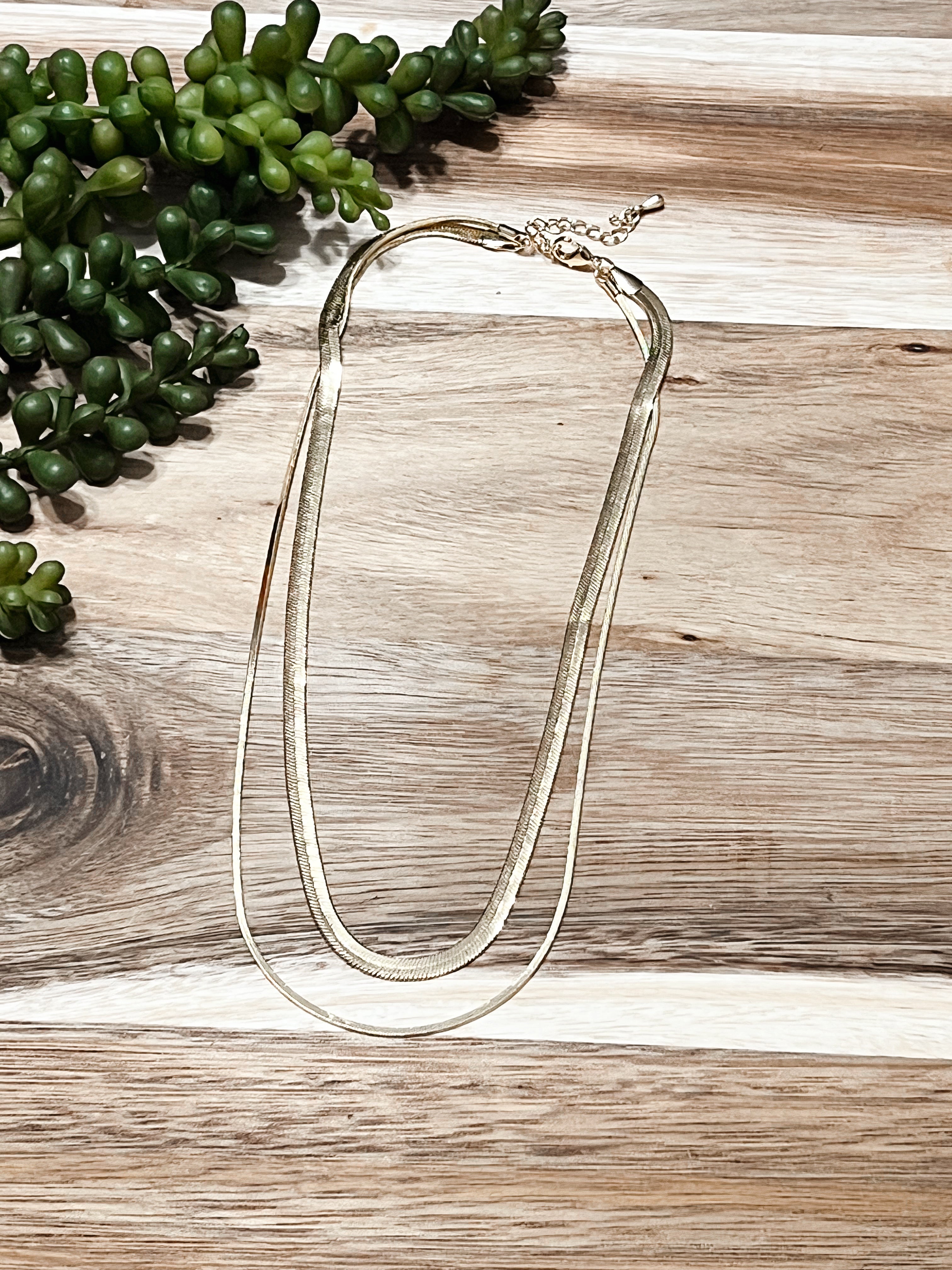 Herringbone Duo Layered Necklace