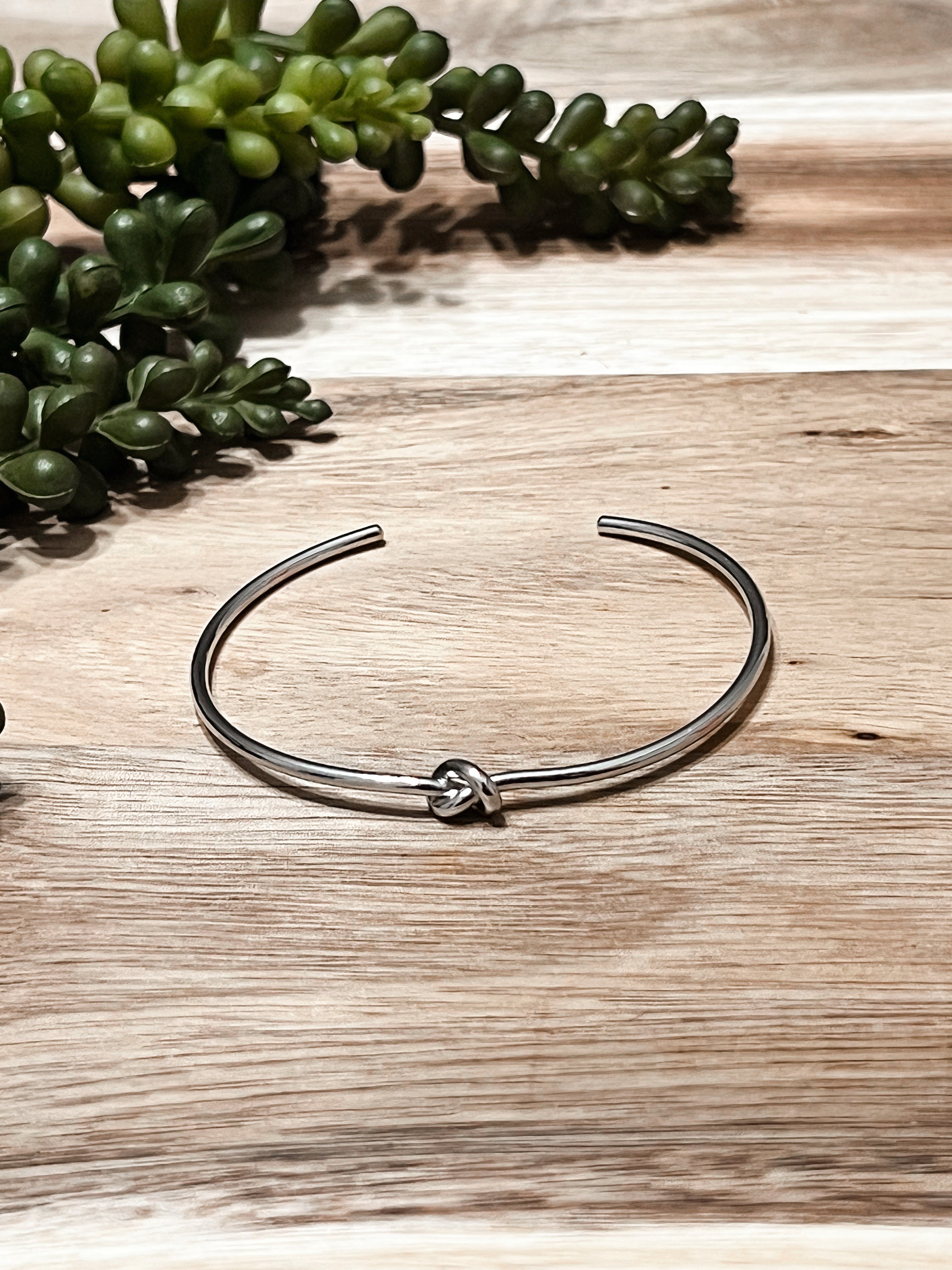 Knotty Silver Cuff Bracelet