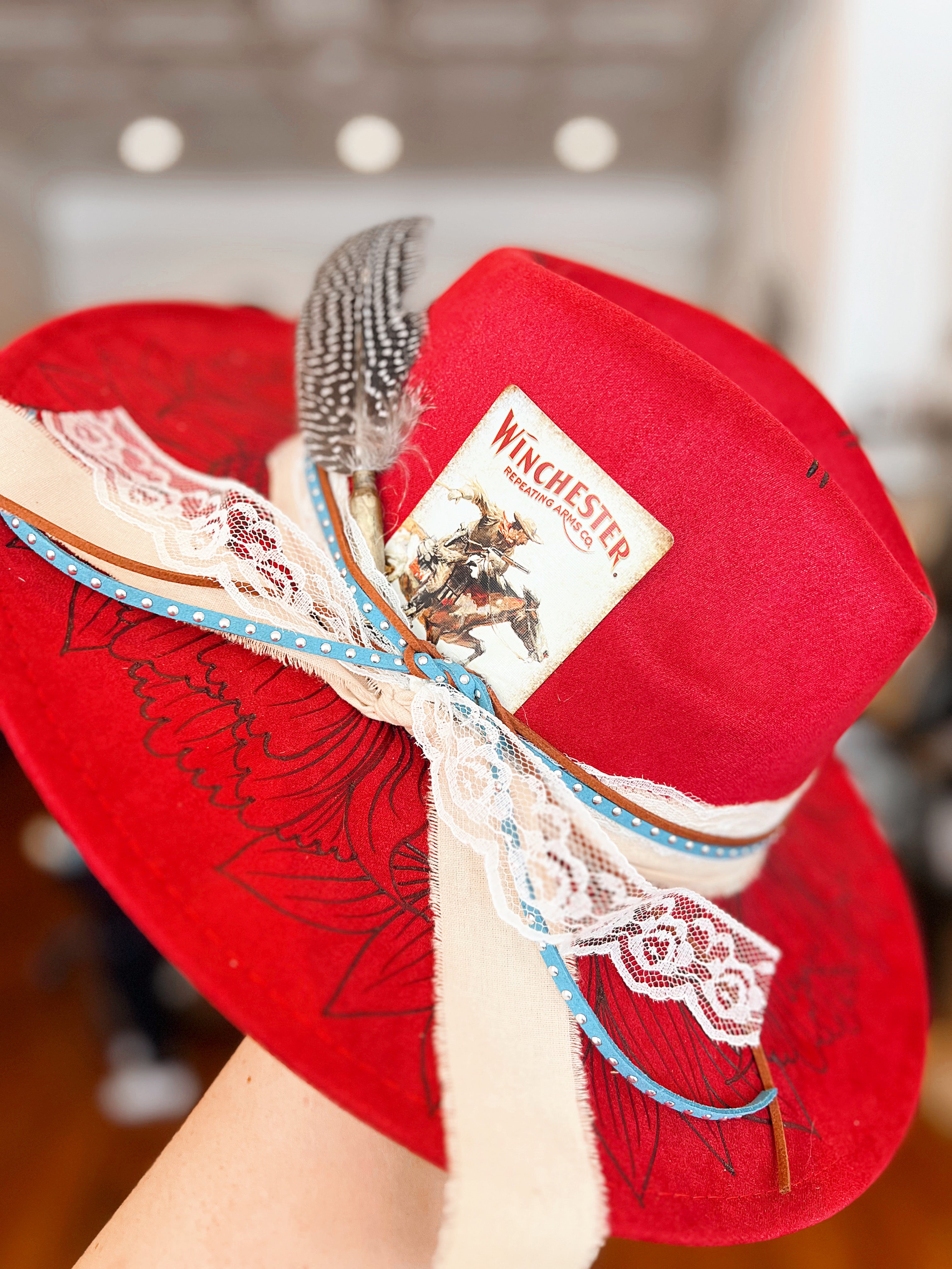 Red Dawn Hand Burned Hat