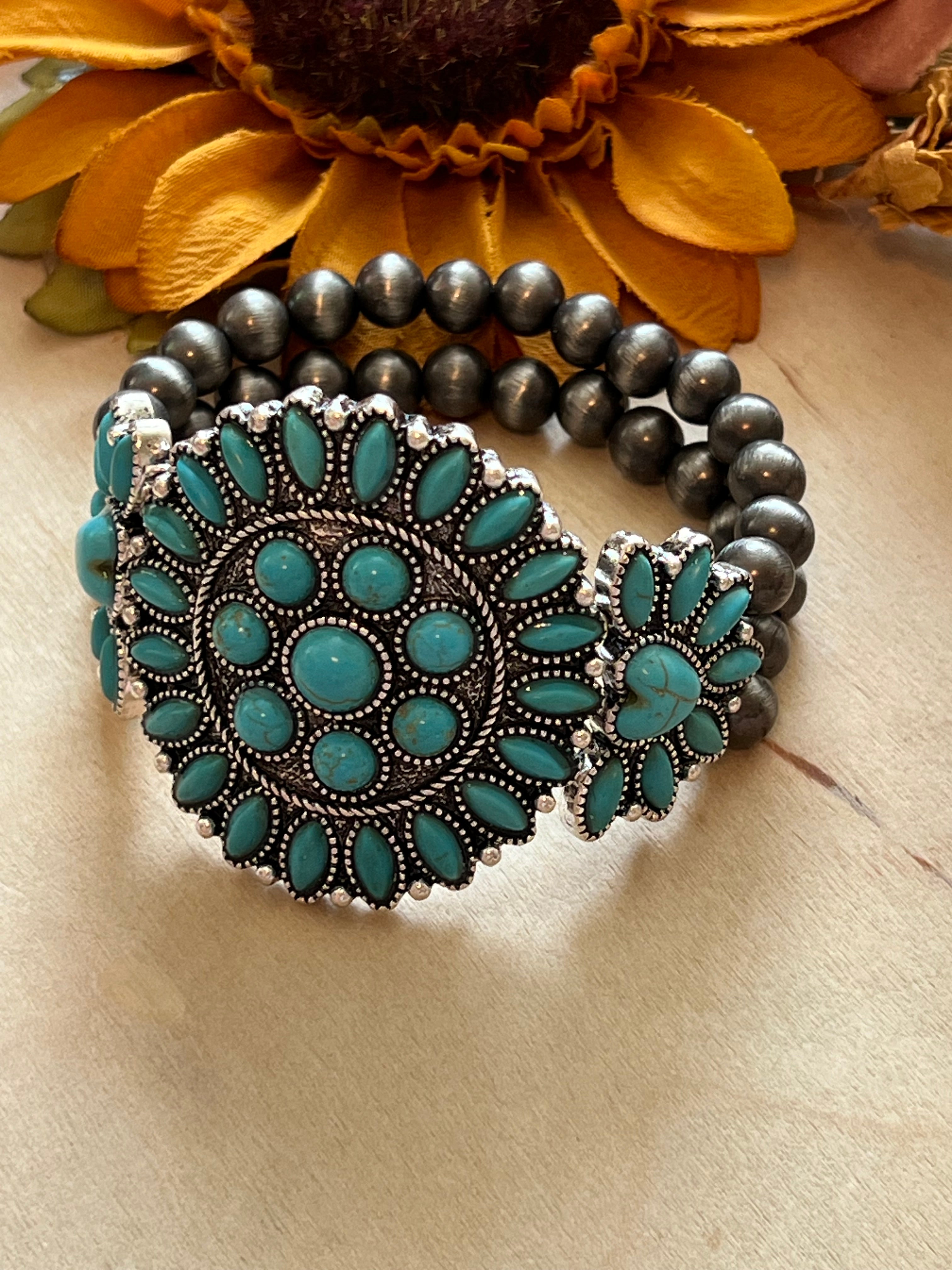 Turquoise Burst Stretch Bracelet