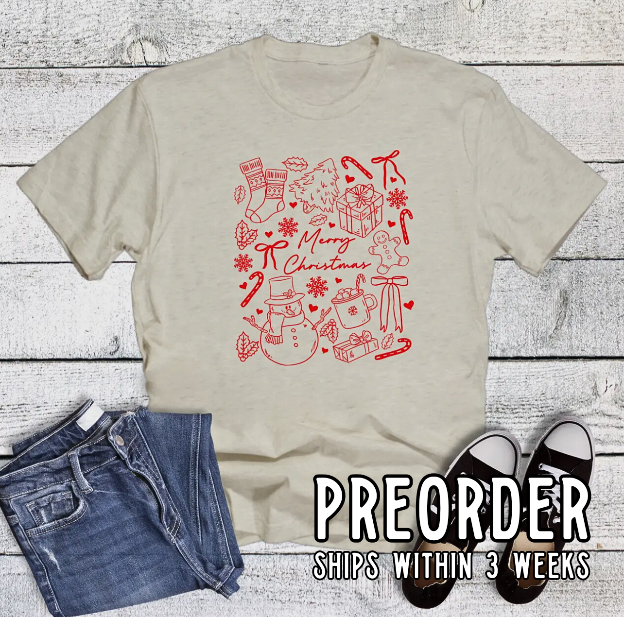 *Preorder* Minimalist Merry Christmas Graphic Tee