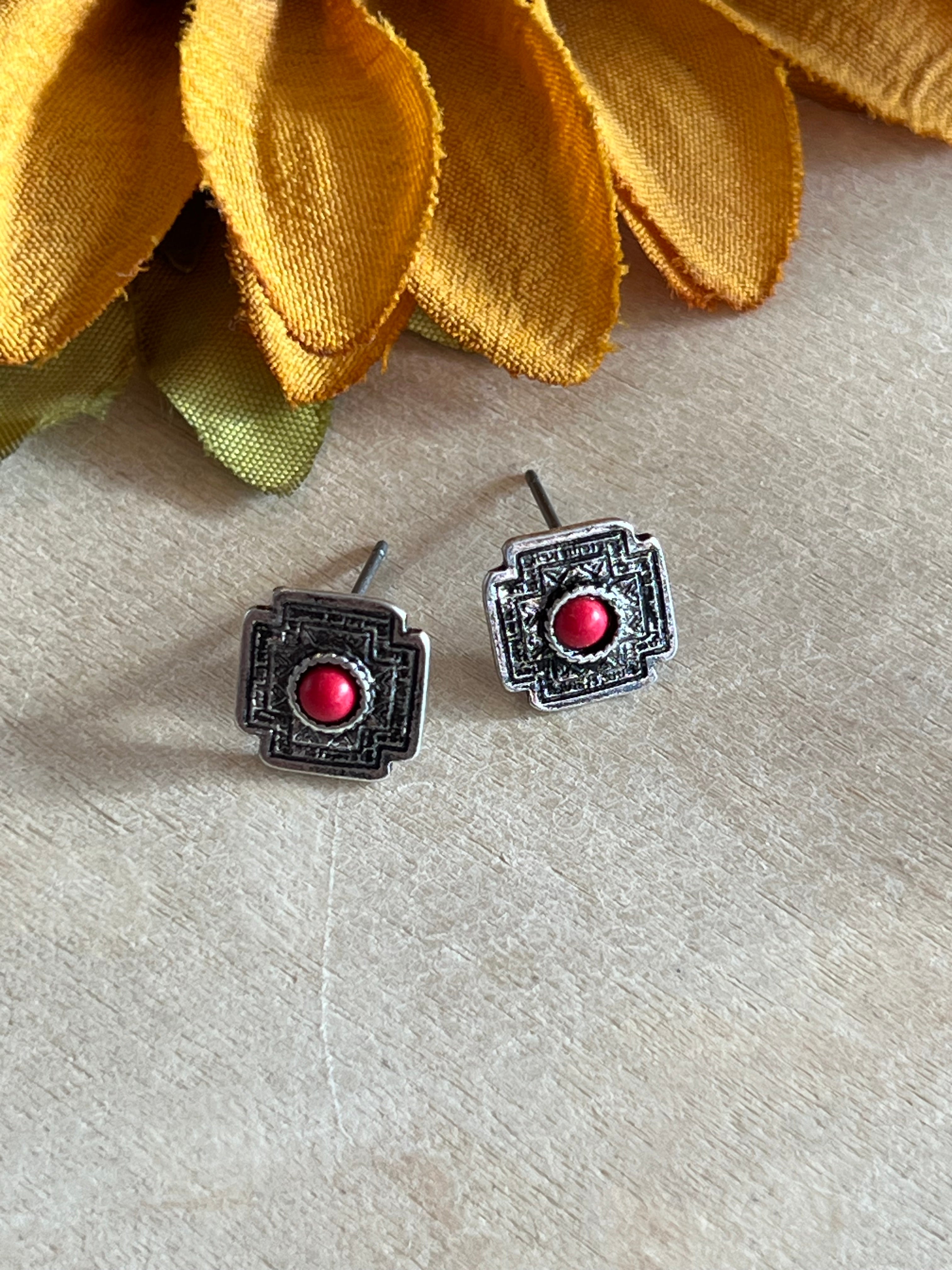 Square Stud Earrings