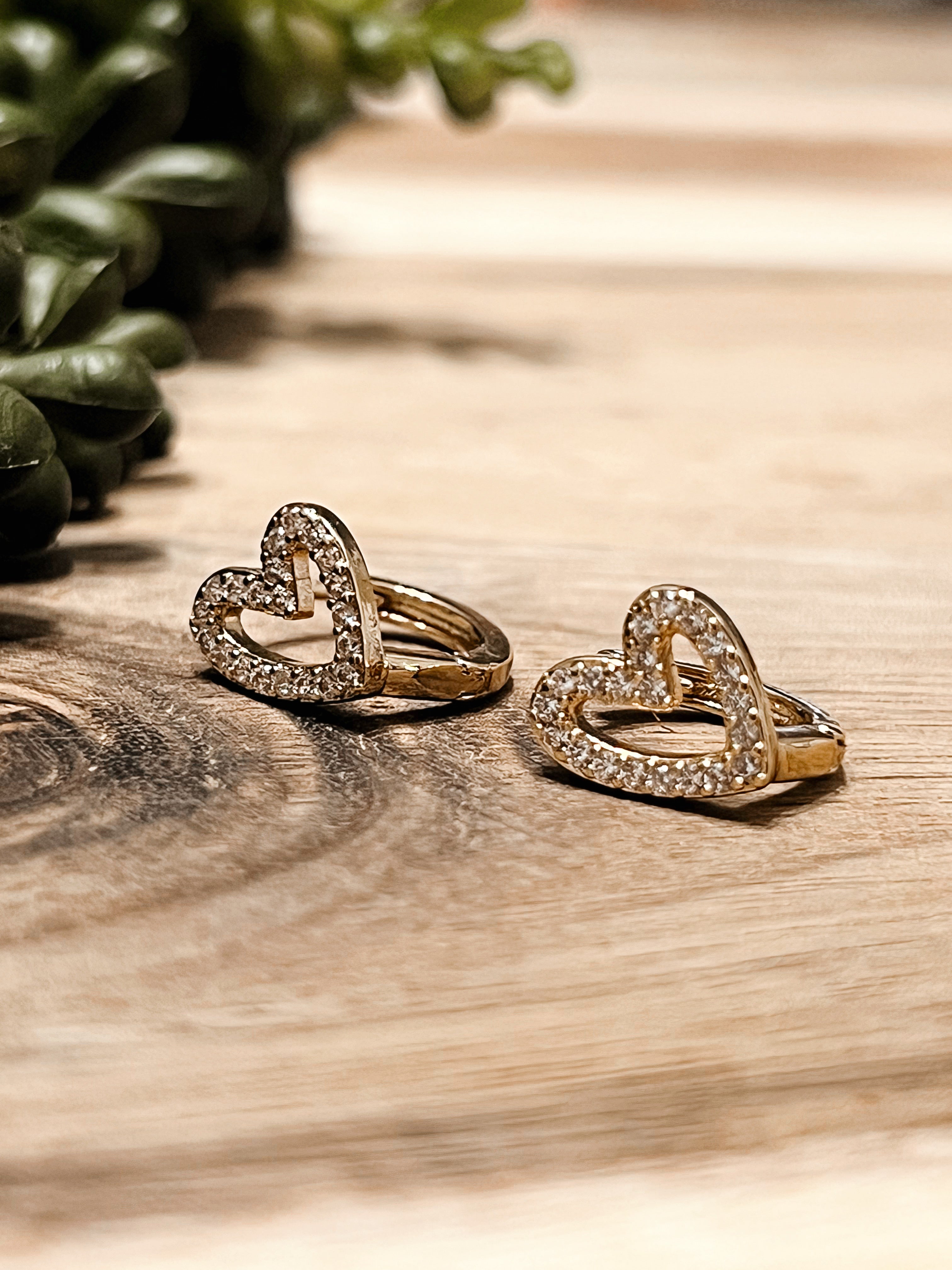 Heart Huggie Hoop Earrings