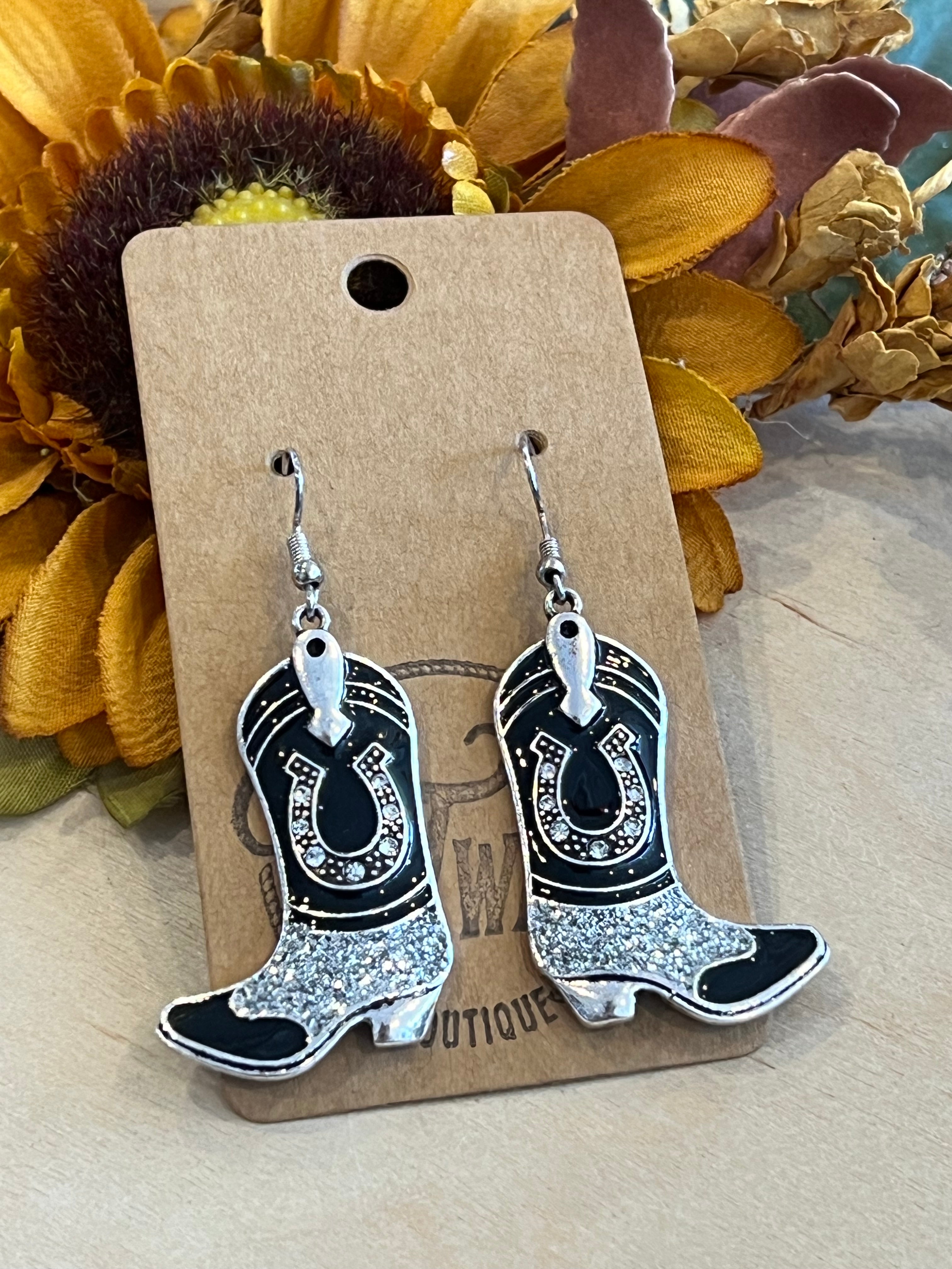 Glitter Boots Earrings