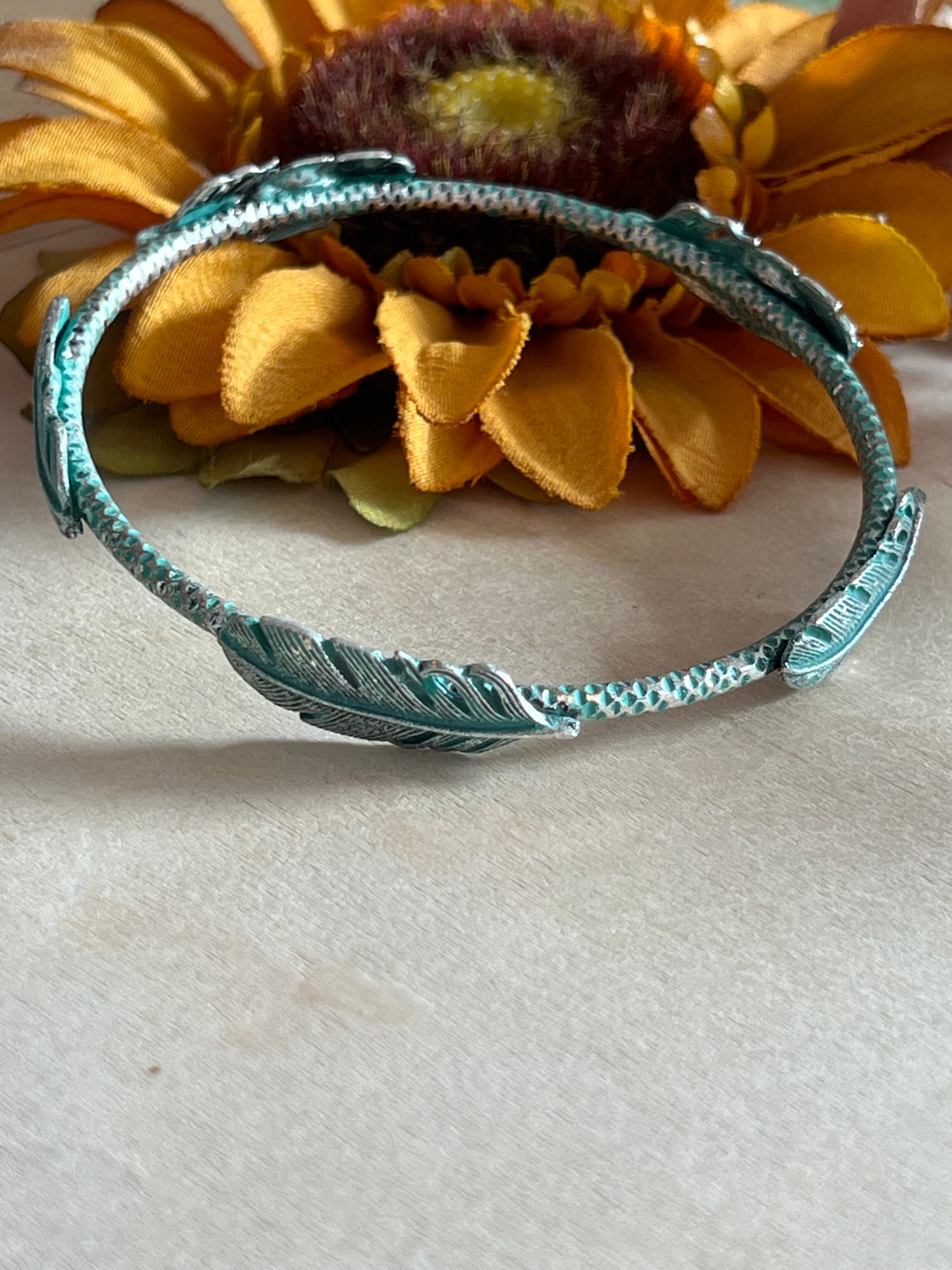 Feather Bangle Bracelet