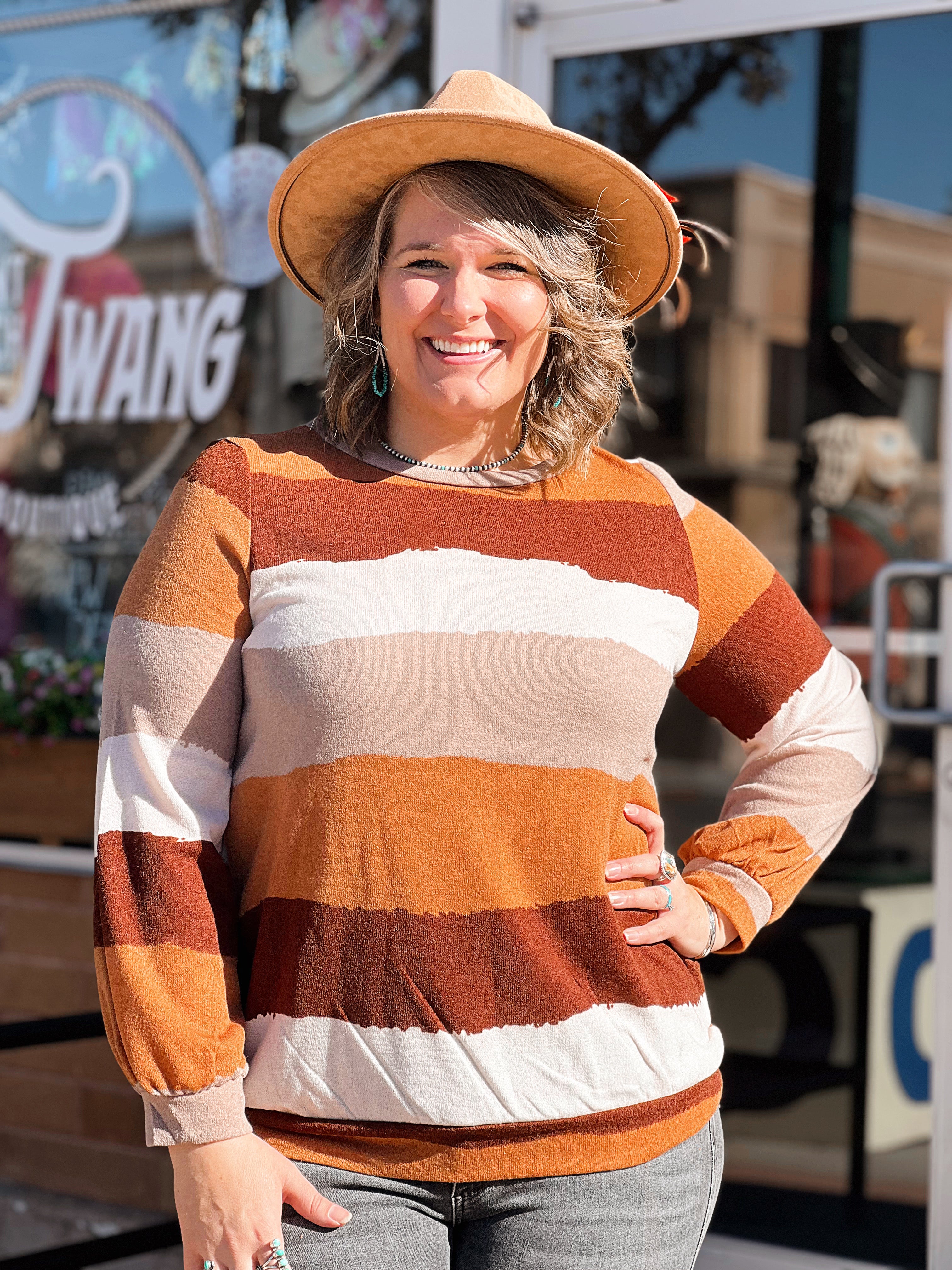 Cinnamon Stripe Top