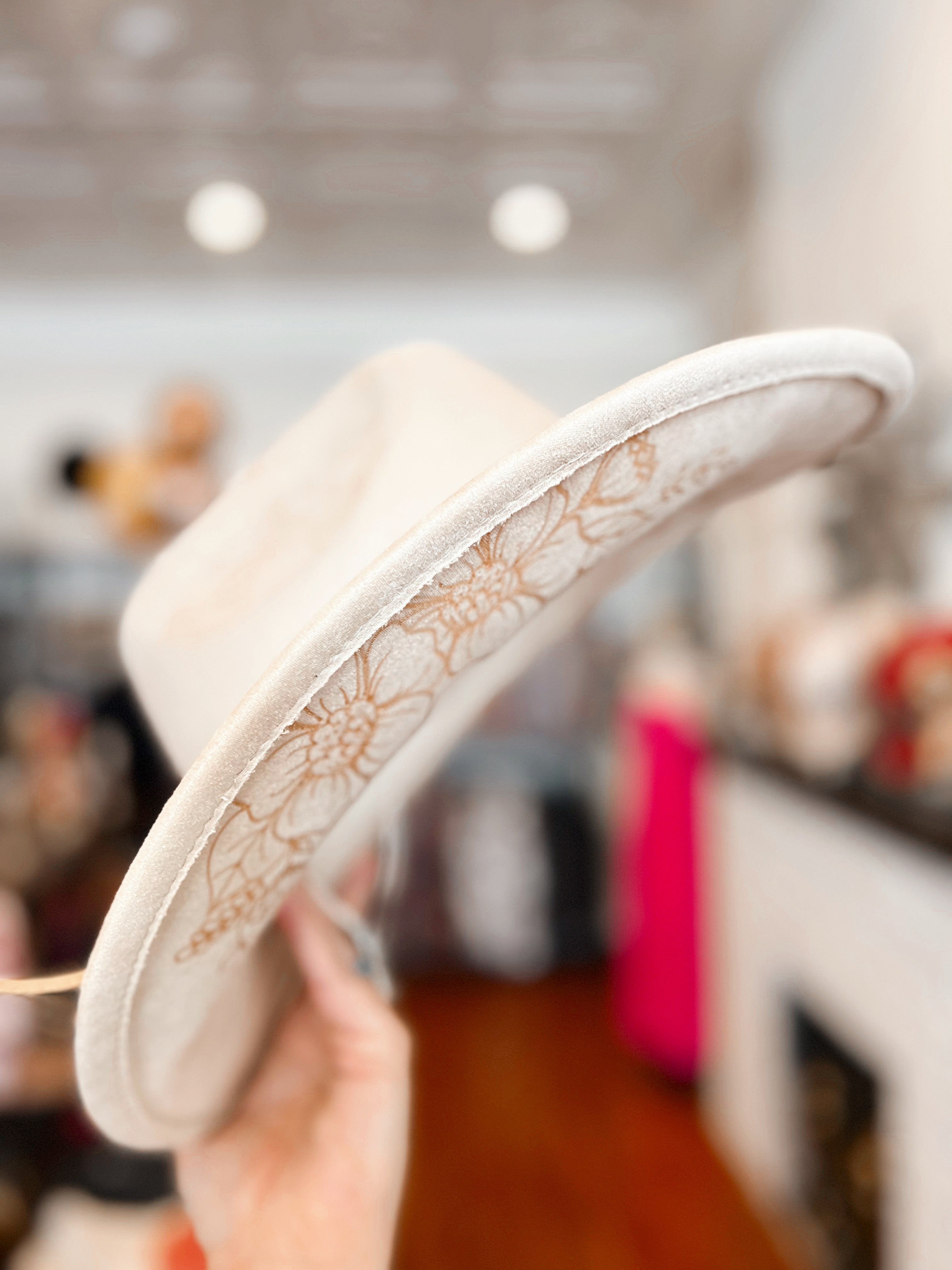 June Bride Hand Burned Hat