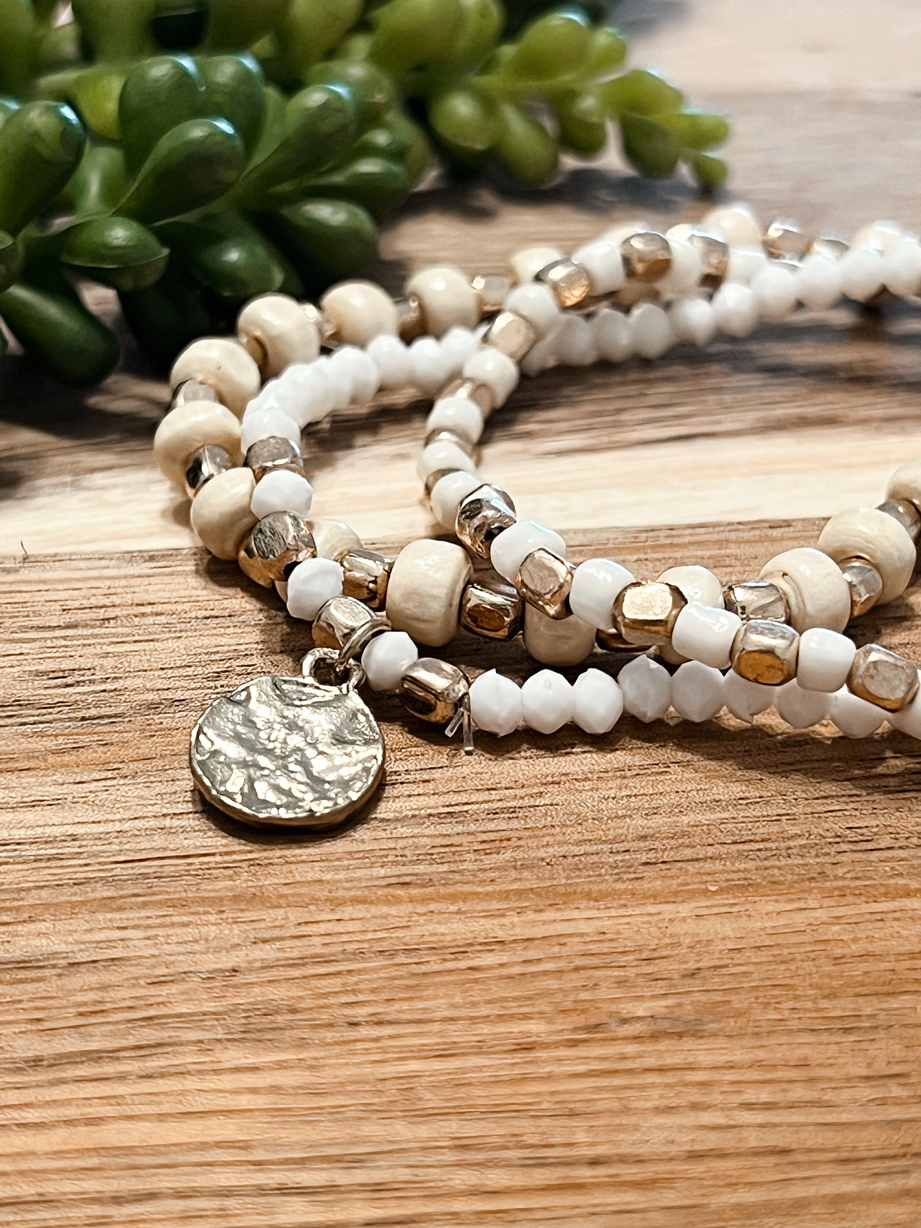 Natural Nautical Stretch Bracelet Set