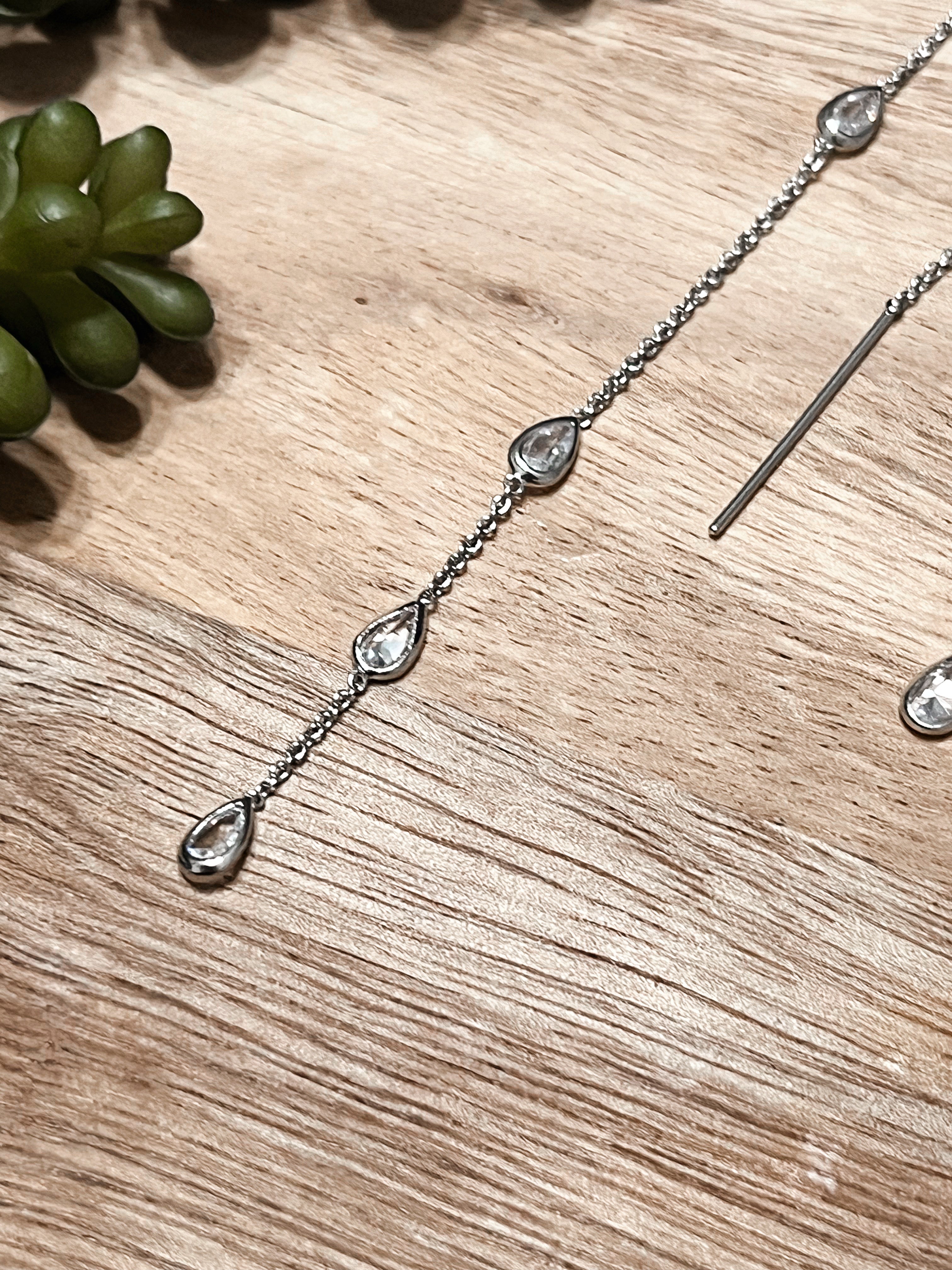 Rhinestone Tears Dangle Earrings